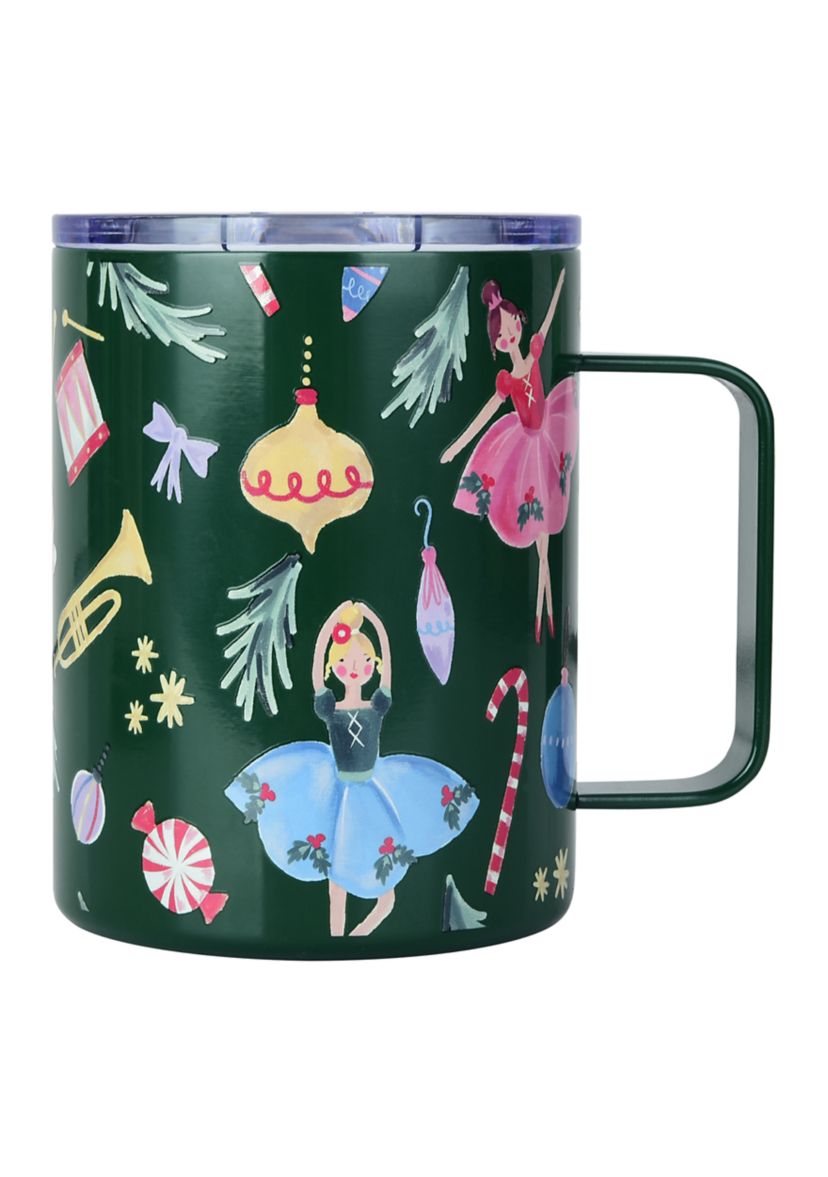 Holiday Themed Insulated Coffee Mug with Lid