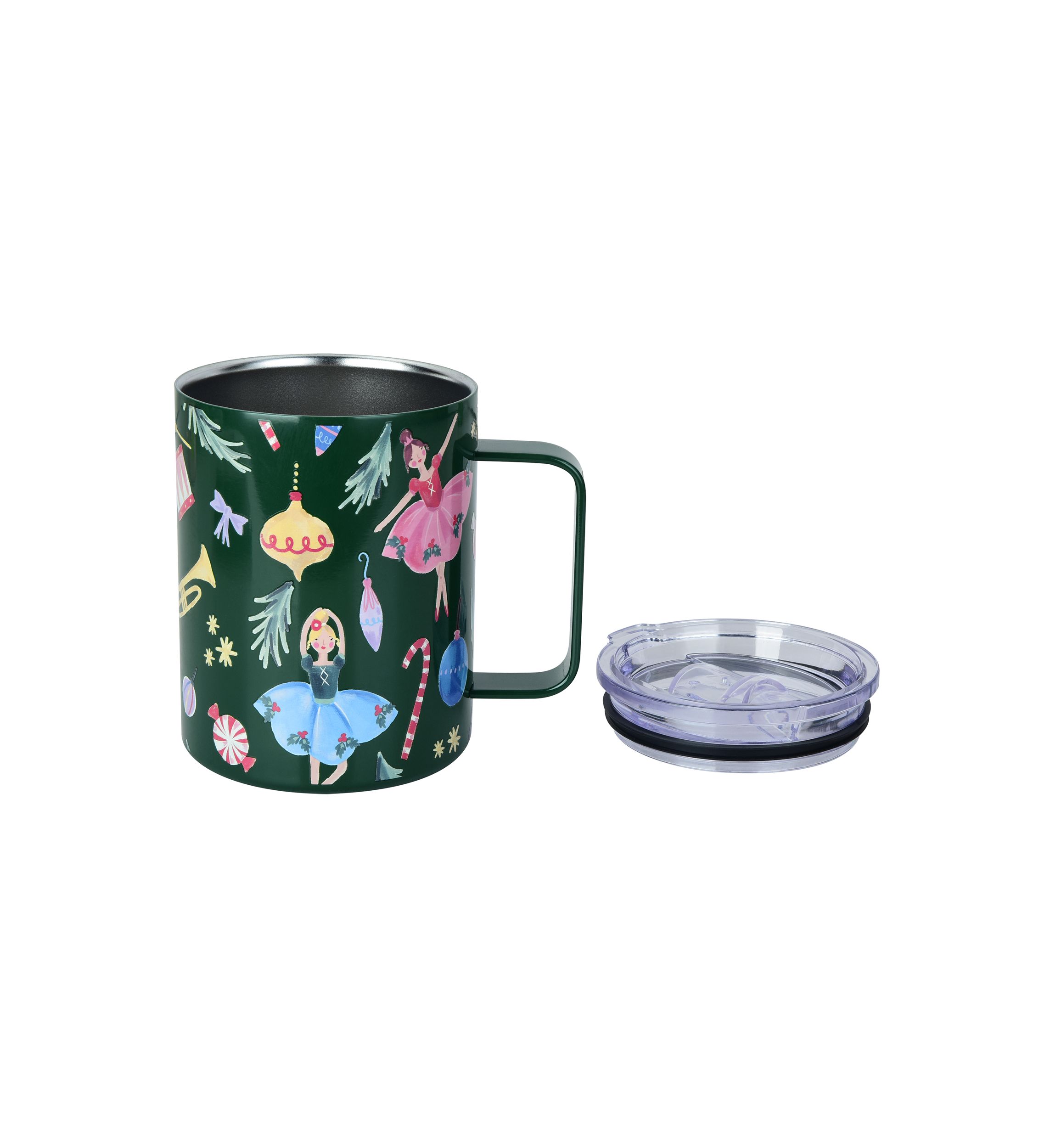 Holiday Themed Insulated Coffee Mug with Lid
