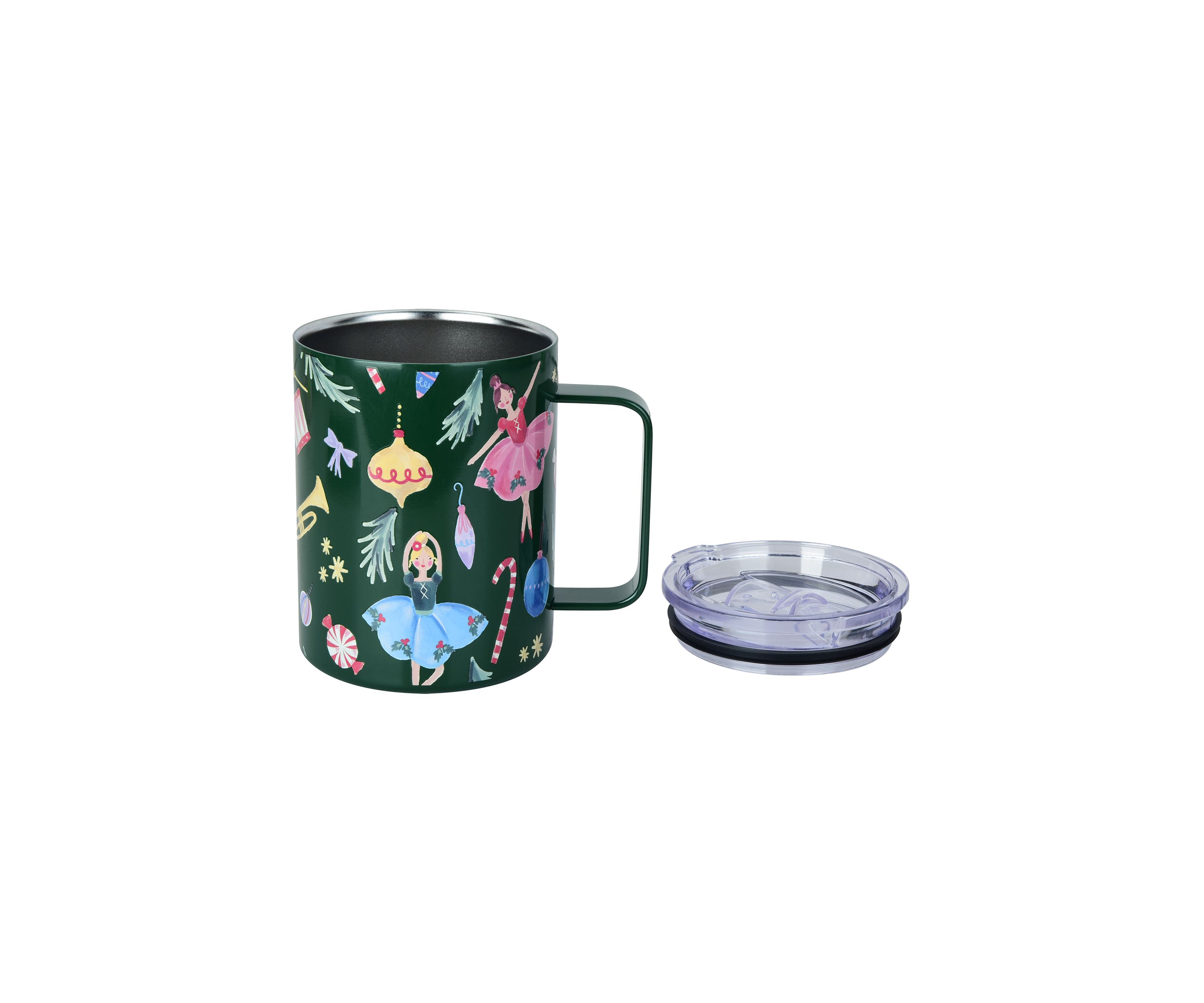 Holiday Themed Insulated Coffee Mug with Lid