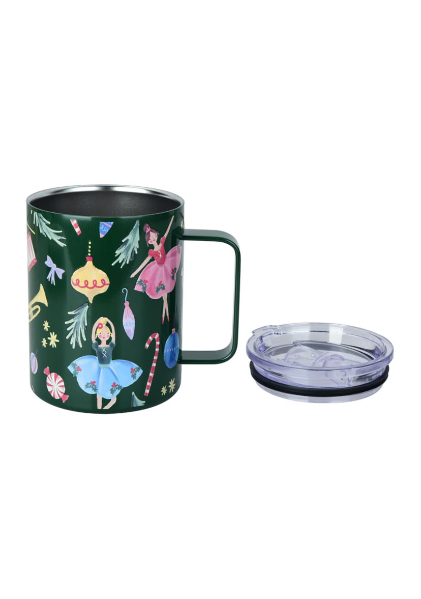 Holiday Themed Insulated Coffee Mug with Lid