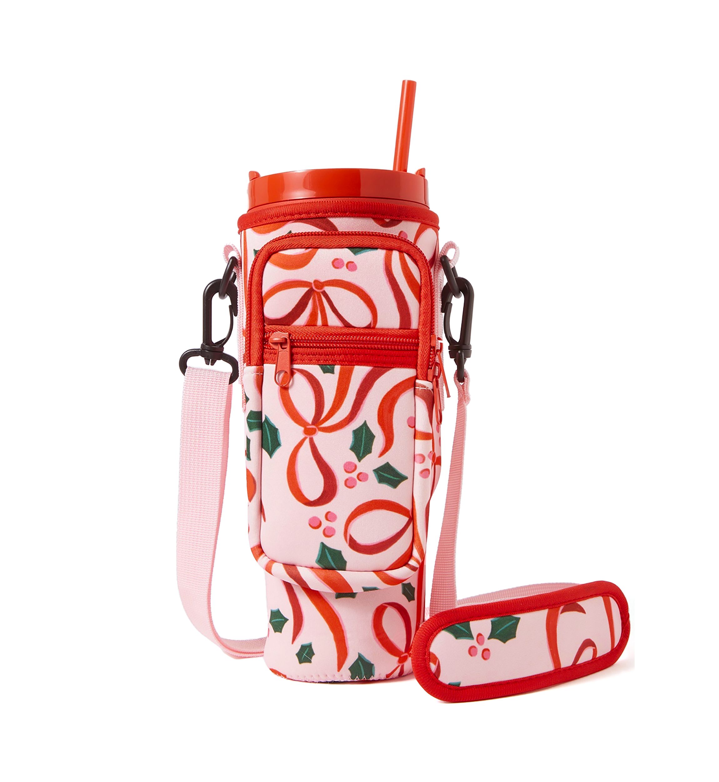 Pink Bows Sip and Sling Drink Carrier