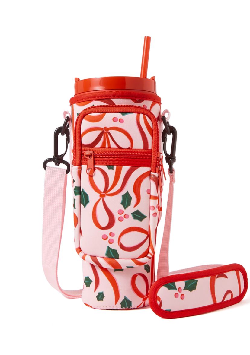 Pink Bows Sip and Sling Drink Carrier