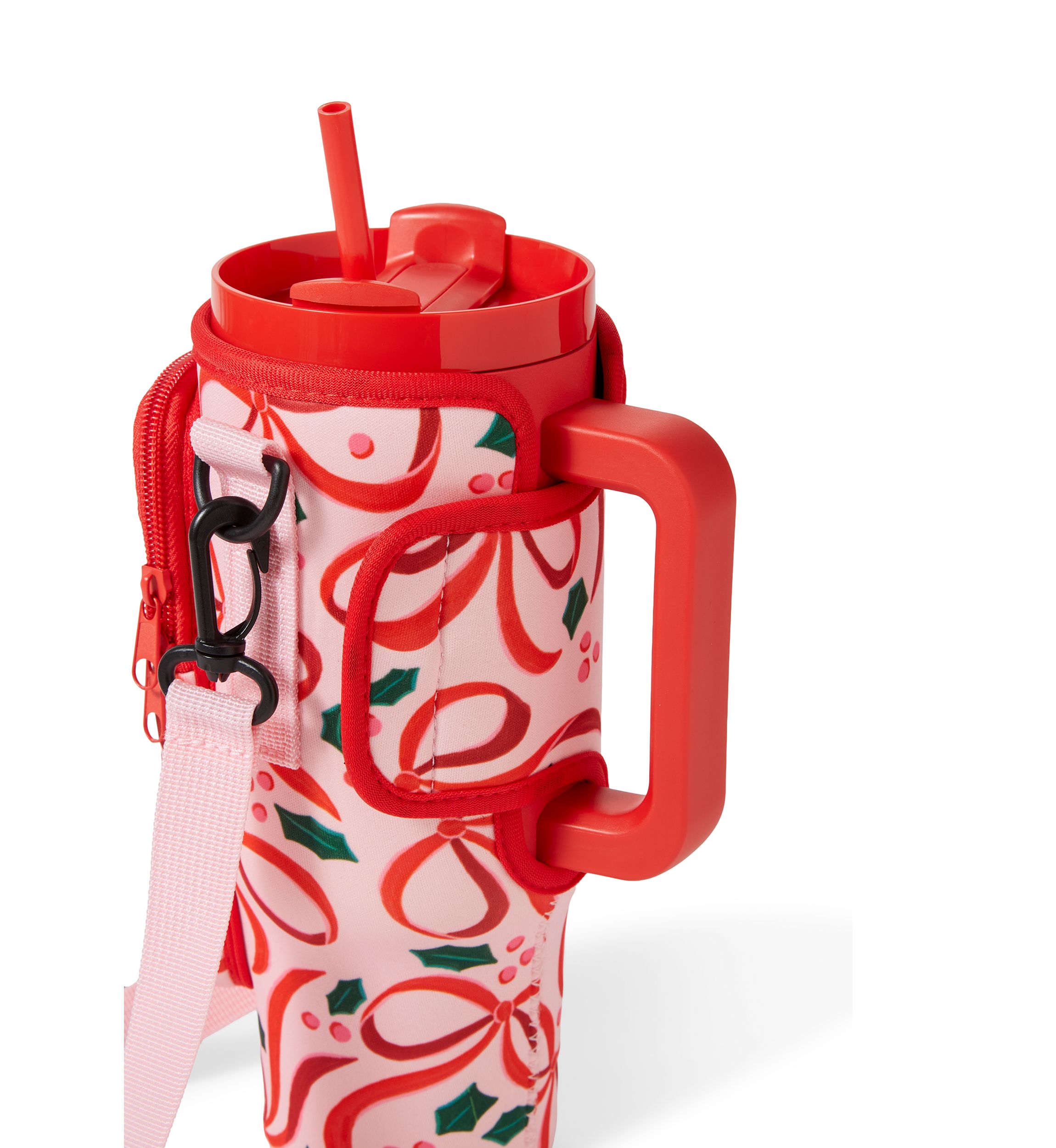 Pink Bows Sip and Sling Drink Carrier