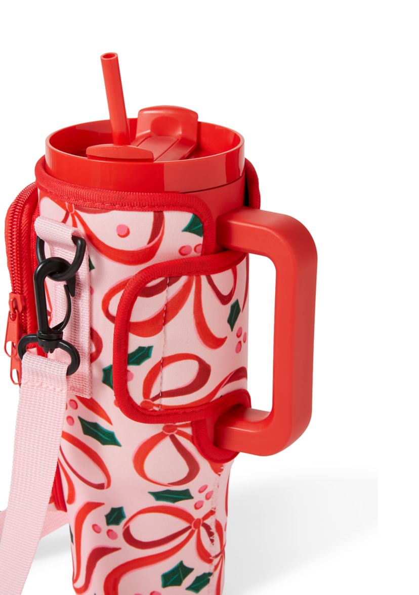Pink Bows Sip and Sling Drink Carrier