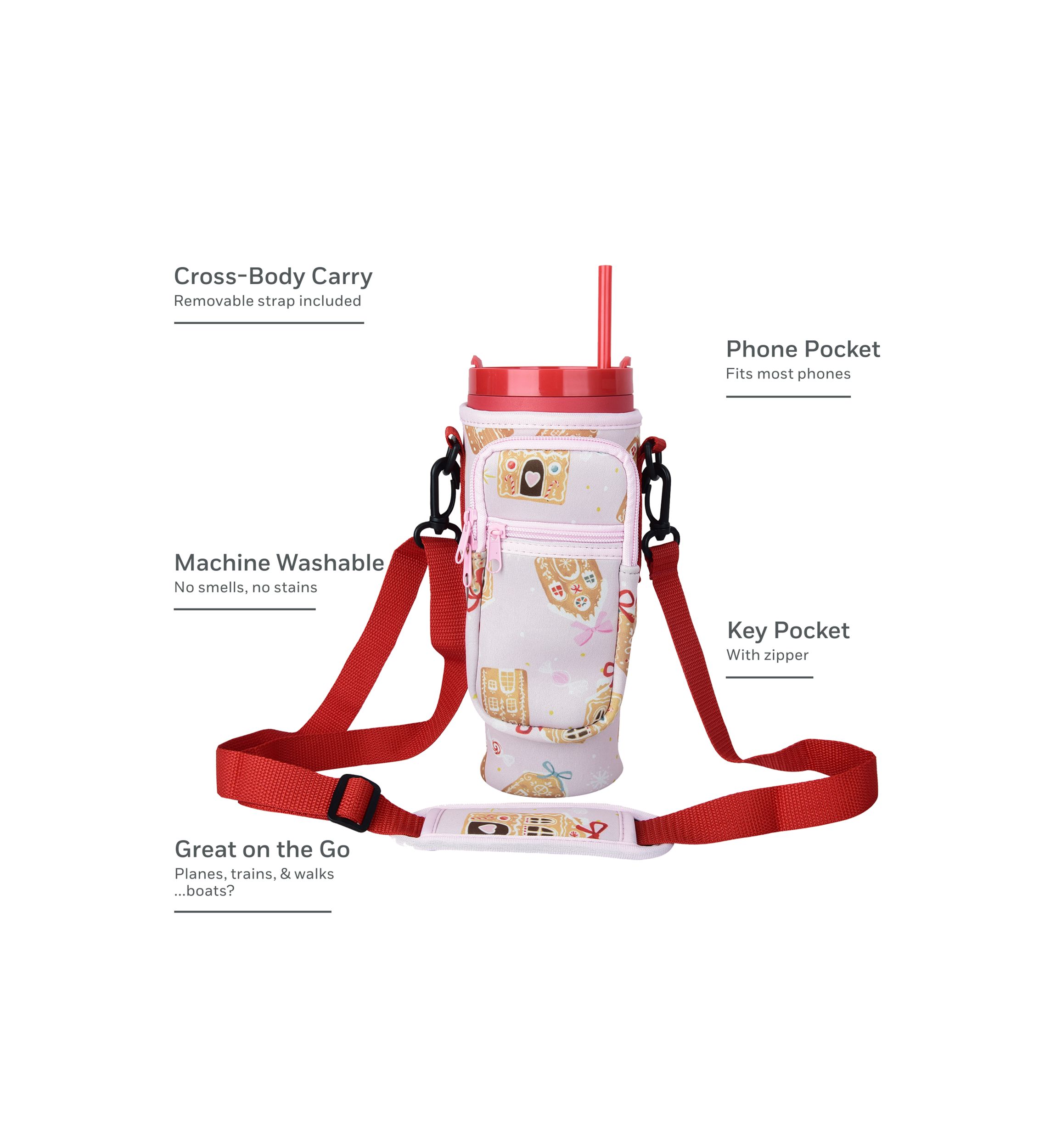 Gingerbread House Sip and Sling Drink Carrier 