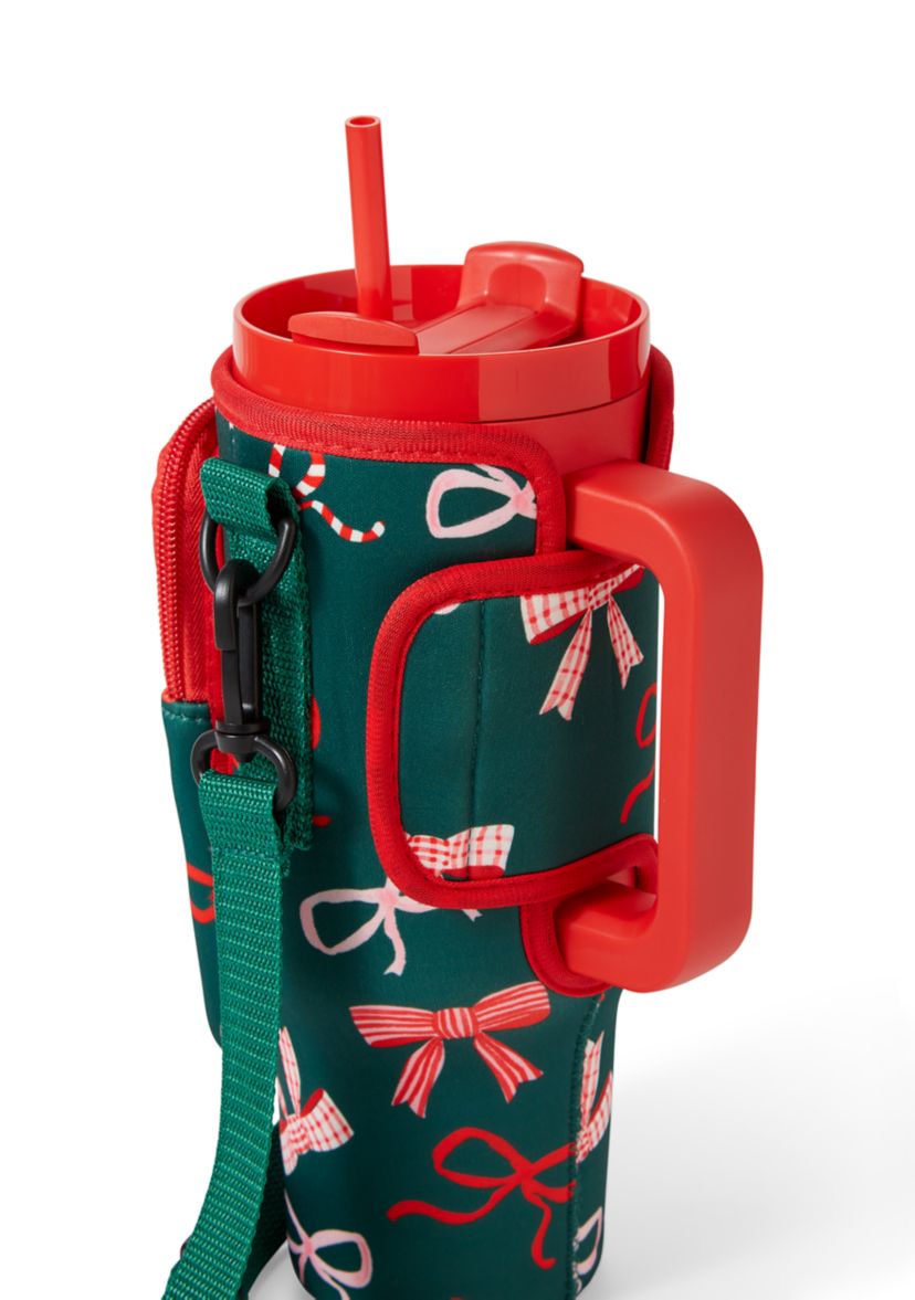 Christmas Bows Sip and Sling Drink Carrier