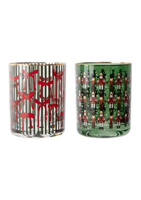 Elite Global Brands Set of 2 Holiday Glasses, 12 Ounces