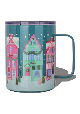 Elite Global Brands 16 oz. Holiday Tumbler with Lid & Handle, 16 Ounces