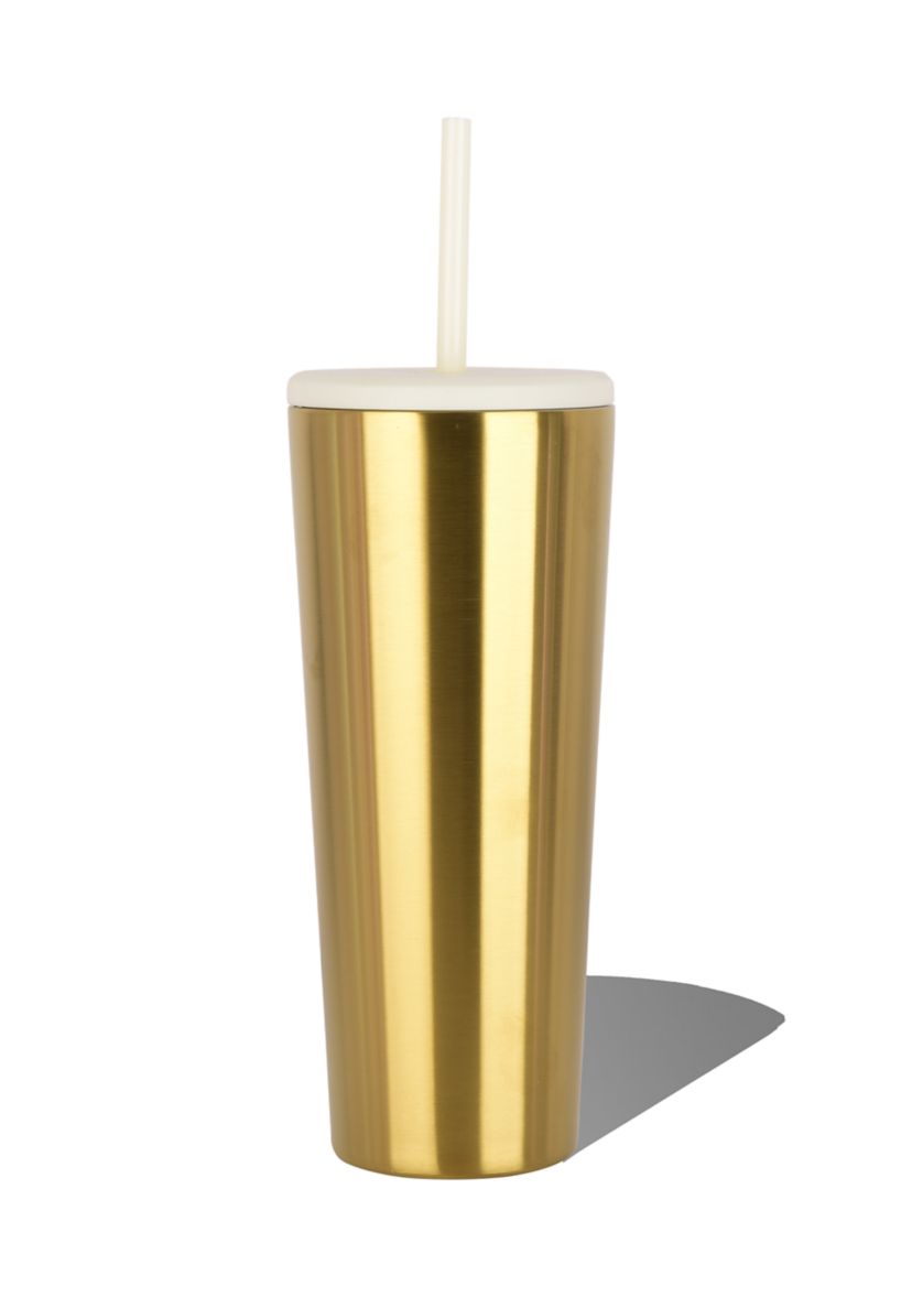 24 oz Straw Tumbler - Gold PVD