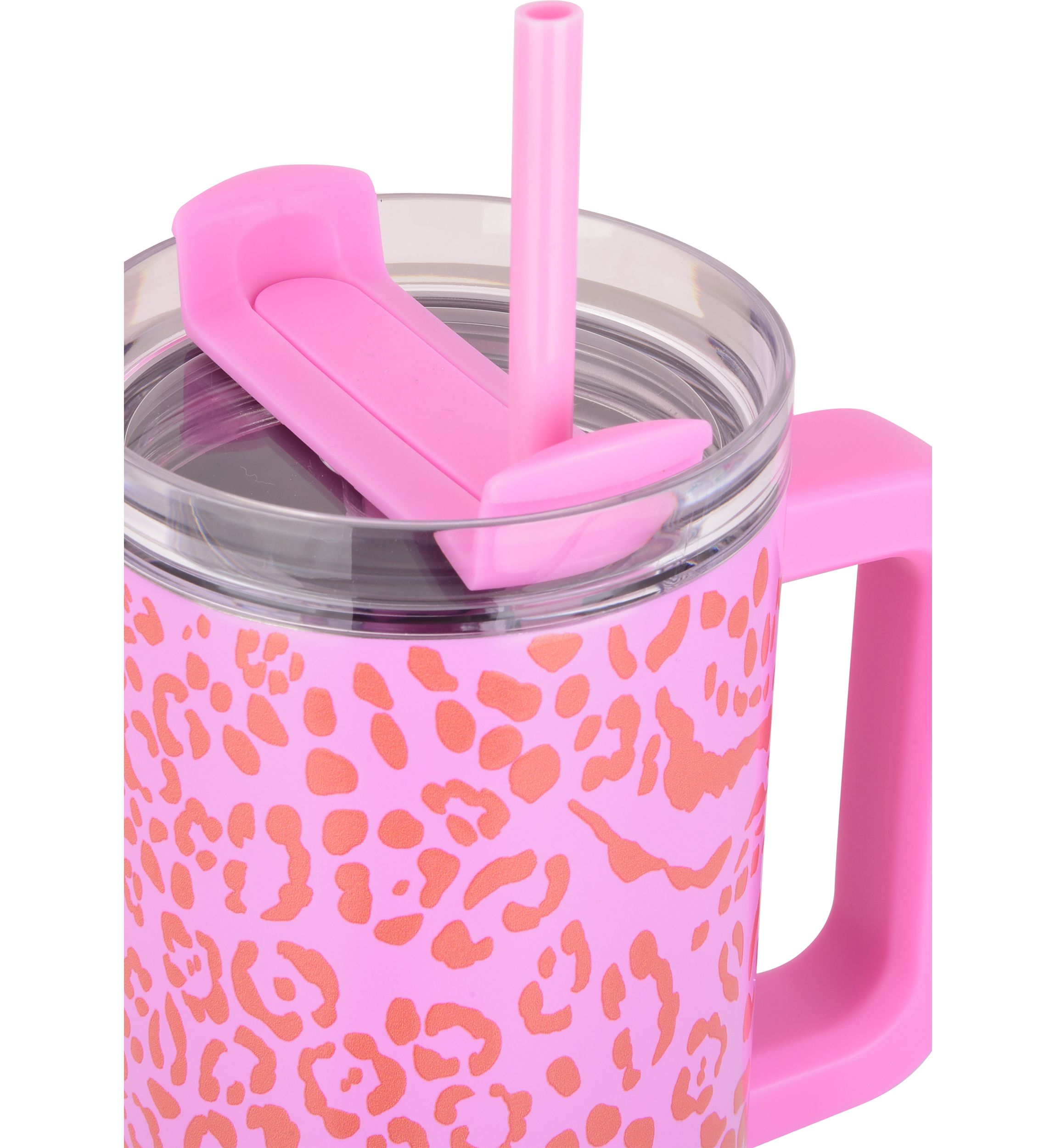 40 oz Handle Tumbler - Pink Animal