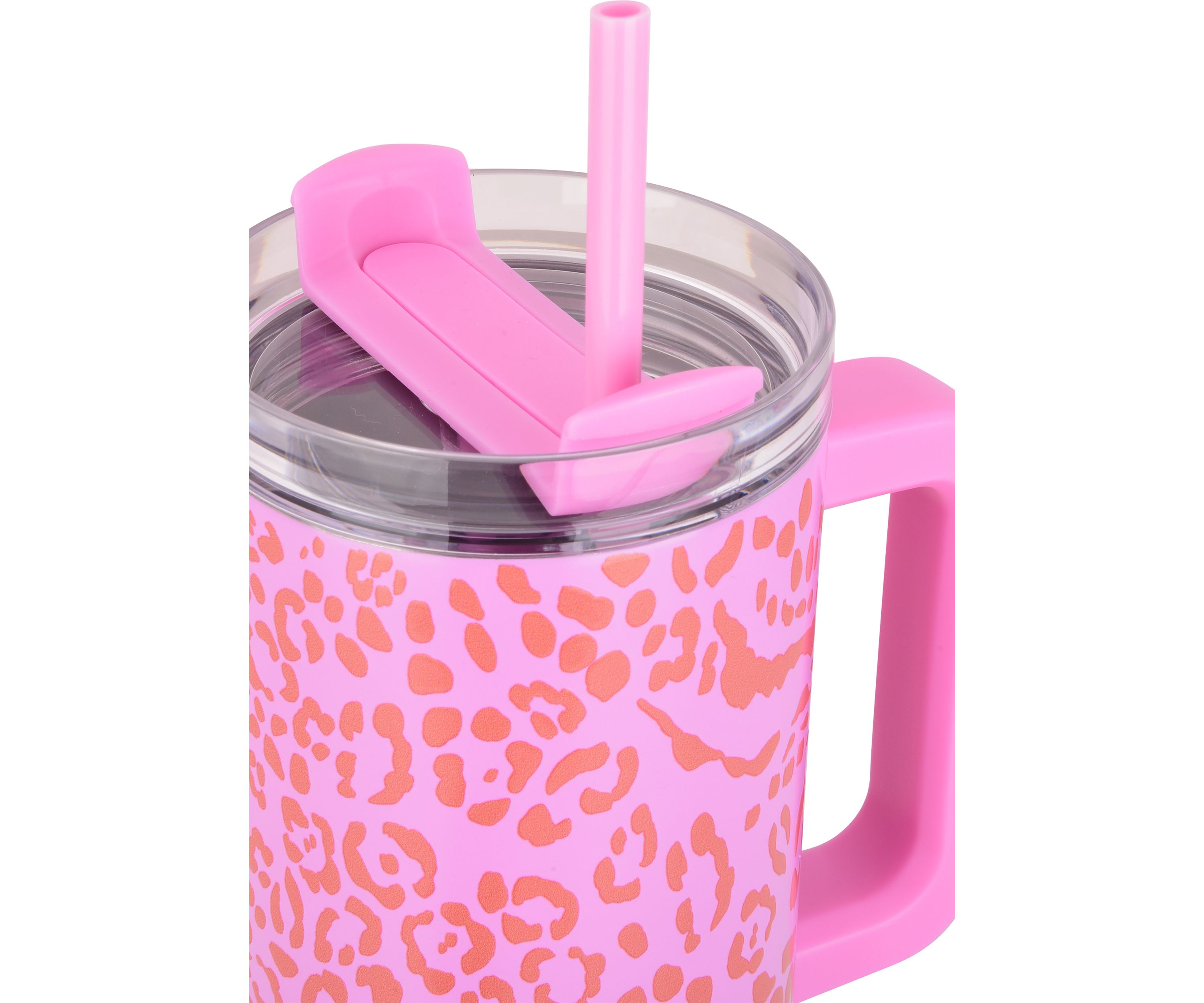 40 oz Handle Tumbler - Pink Animal