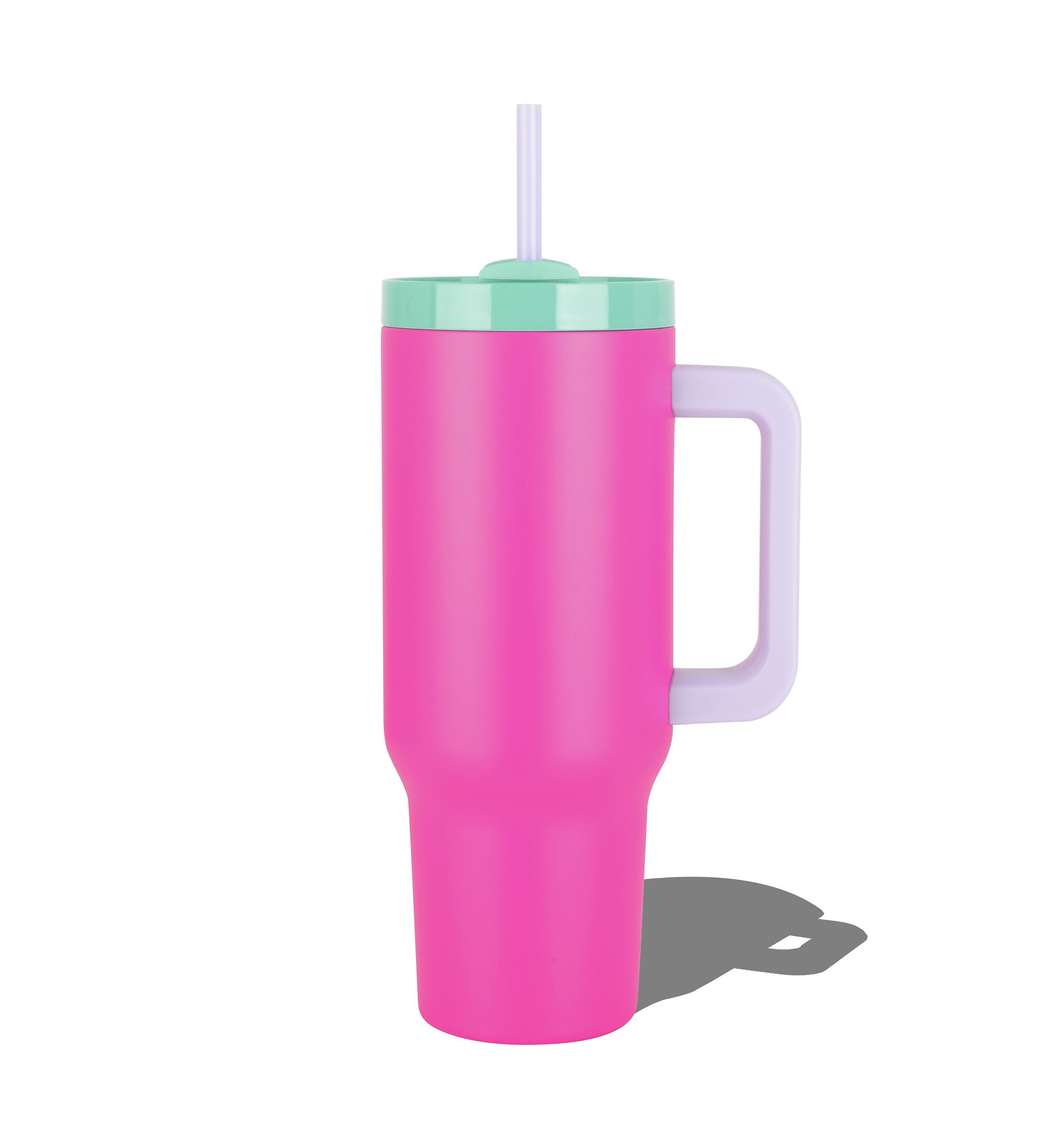 40 oz Handle Tumbler - Pink Colorblock