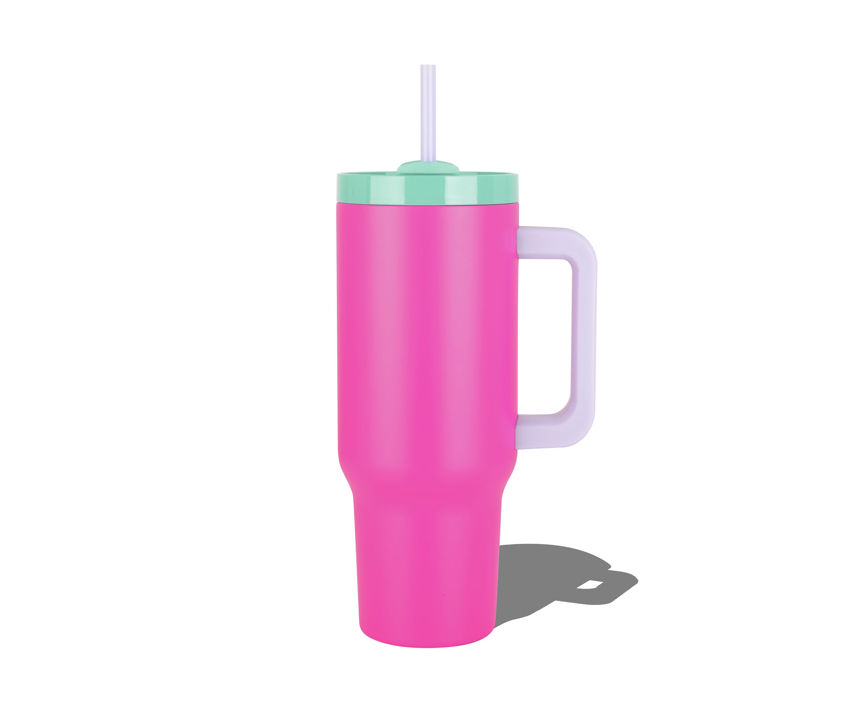 40 oz Handle Tumbler - Pink Colorblock