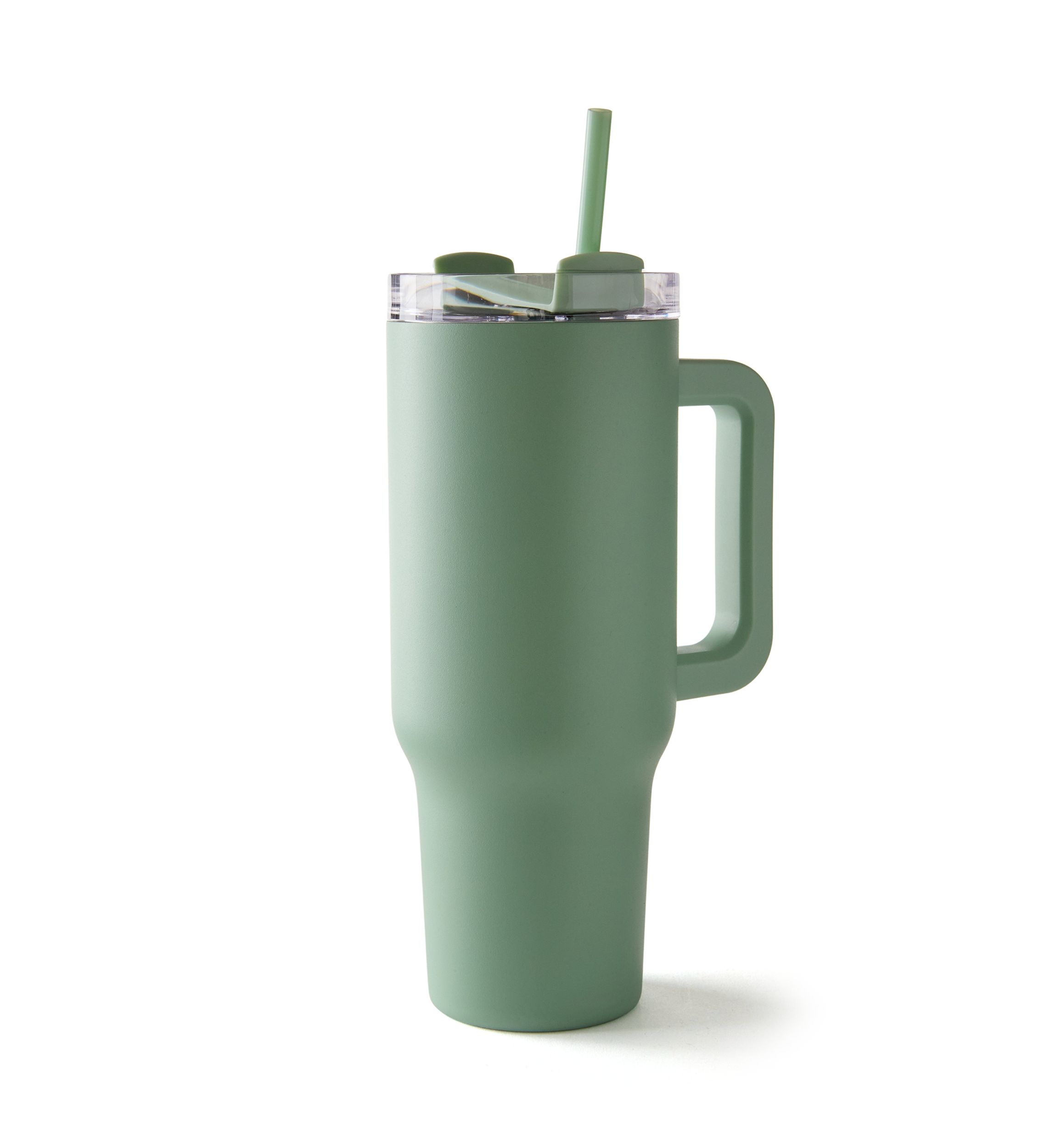 40 oz Clear-Lid Insulated Tumbler with Handle