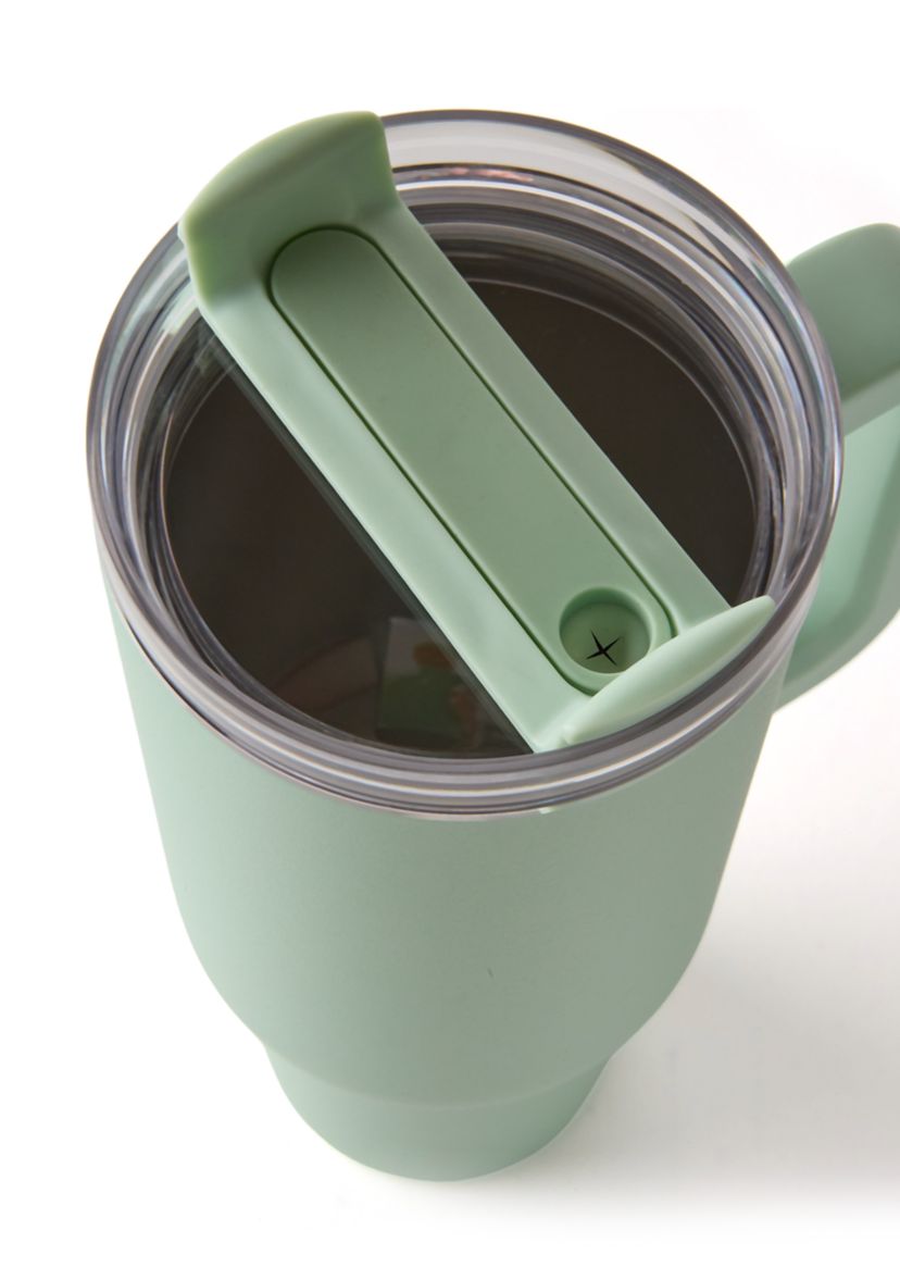 40 oz Clear-Lid Insulated Tumbler with Handle