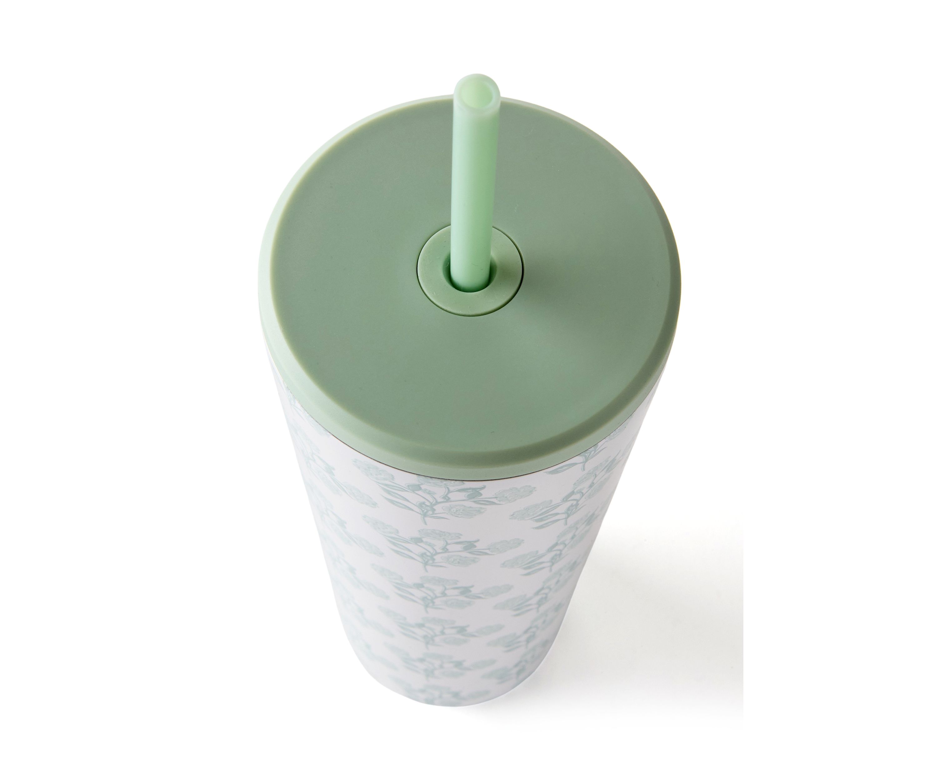 24 Ounce Green Floral Wanderer Tumbler