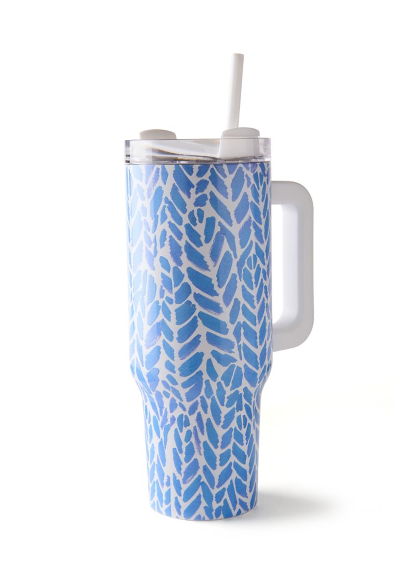 40 Ounce Patterned Blue Tumbler