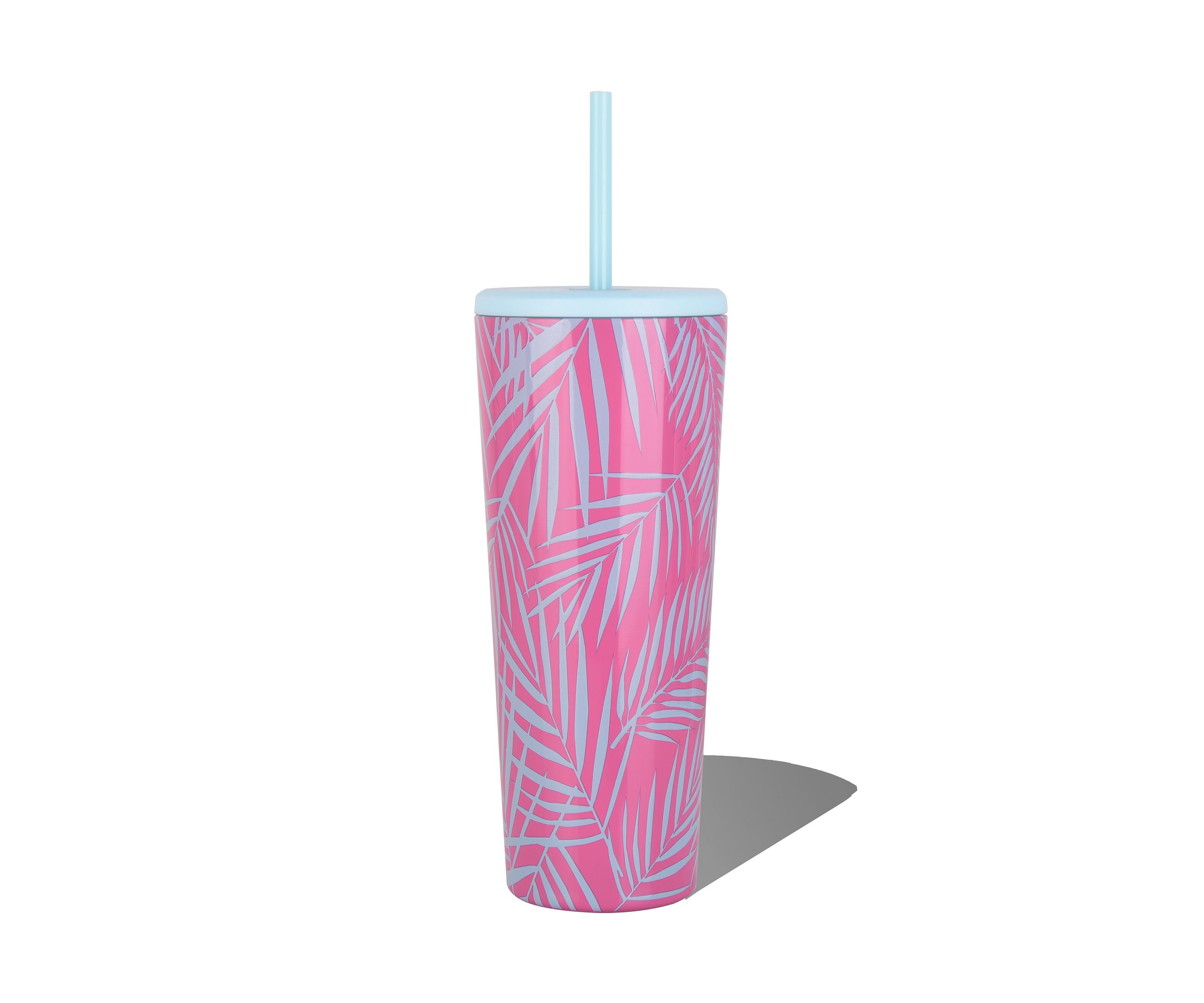 24 Ounce Pink Palm Tumbler