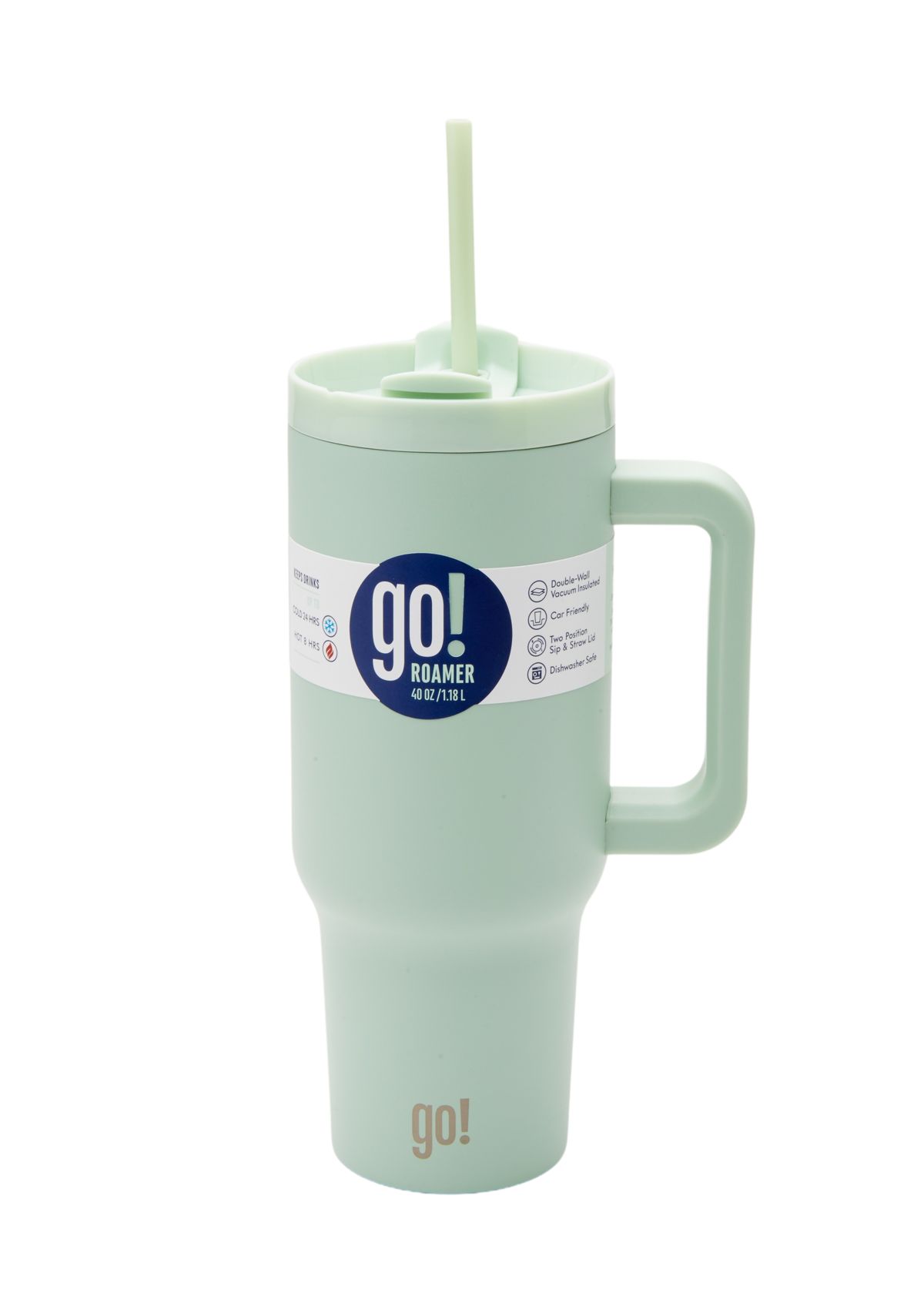 40 oz Solid Color Insulated Tumber with Handle