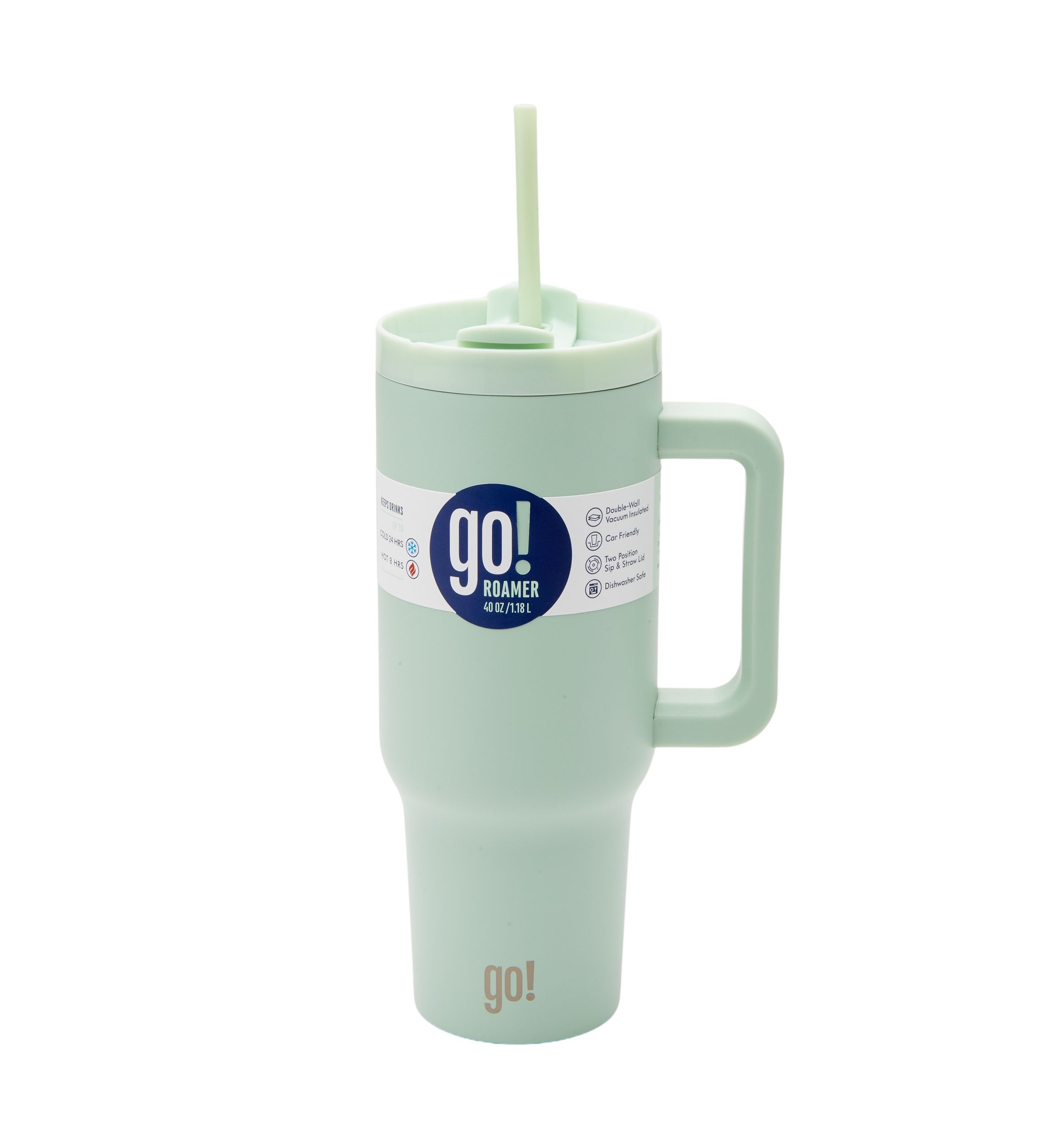 40 oz Solid Color Insulated Tumber with Handle