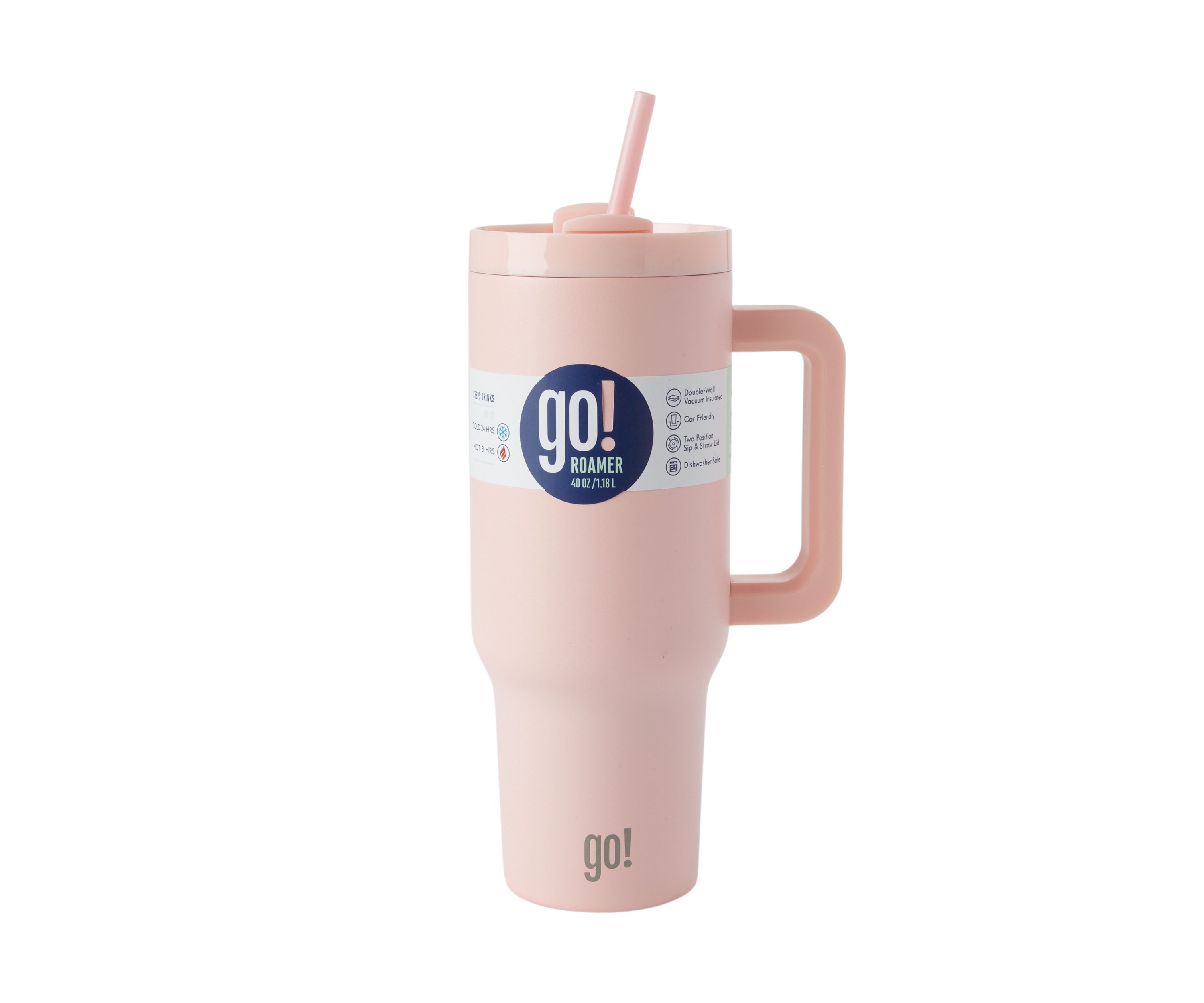 40 oz Solid Color Insulated Tumber with Handle