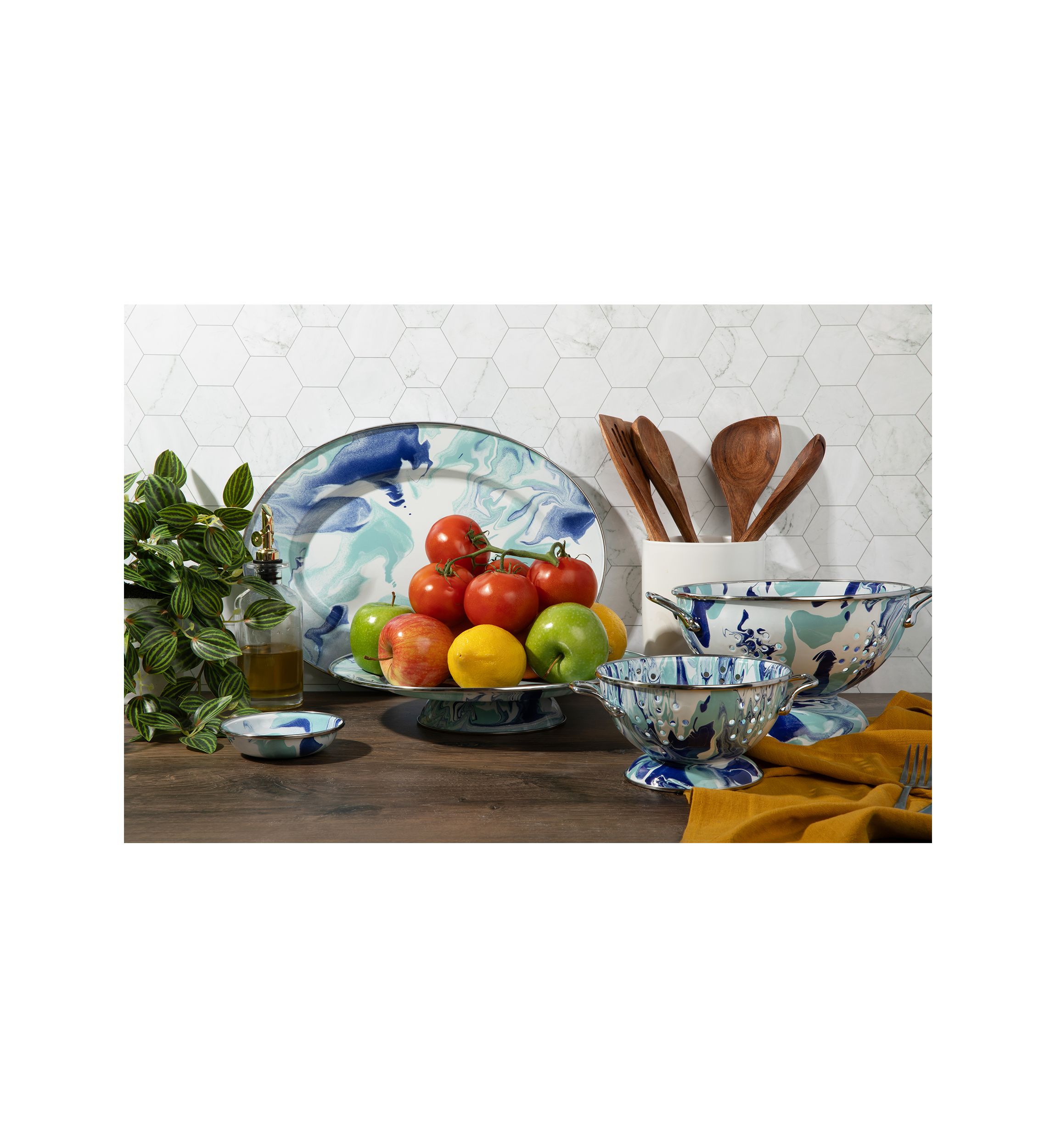 Lagoon Enamelware Oval Platter