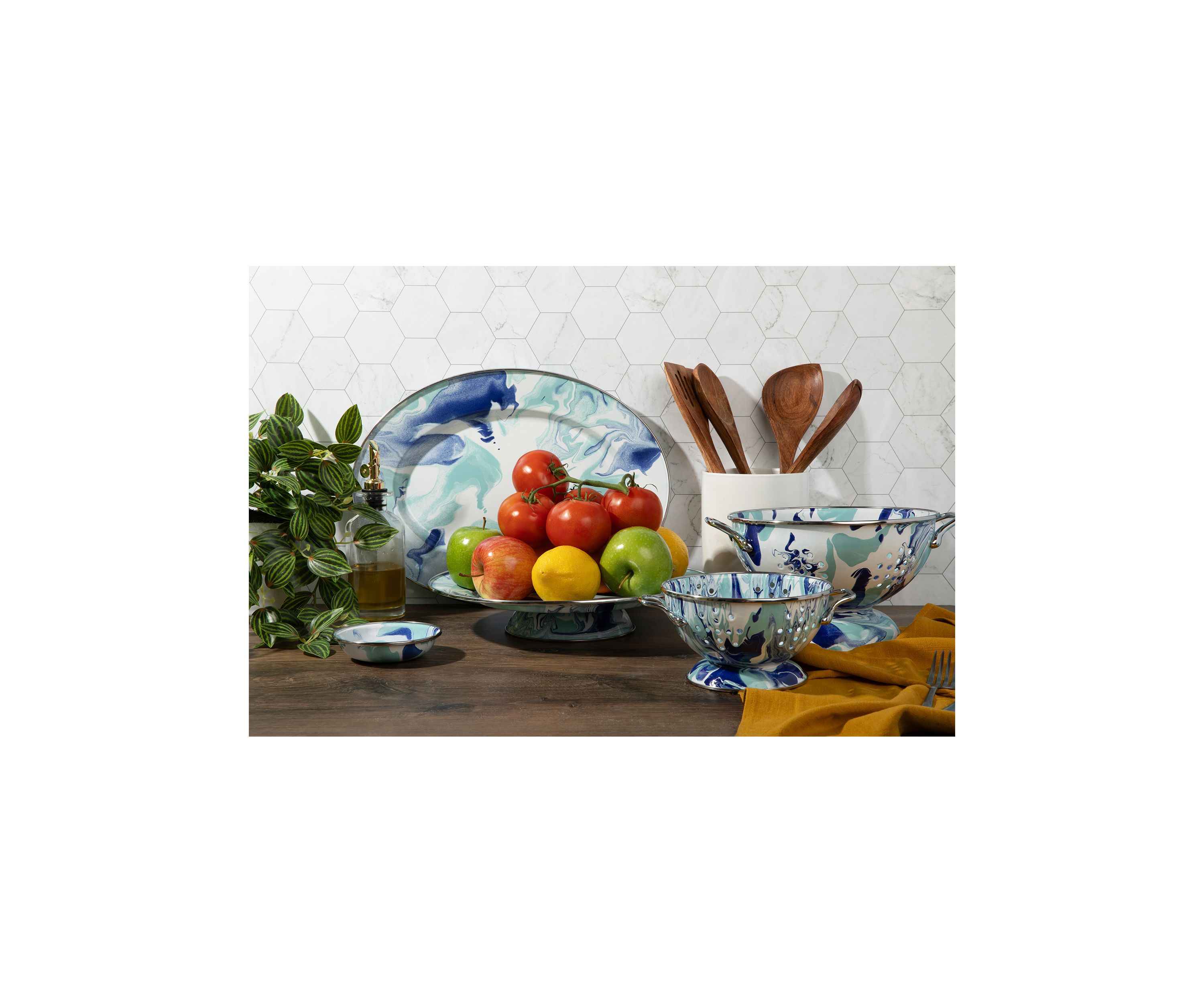 Lagoon Enamelware Oval Platter