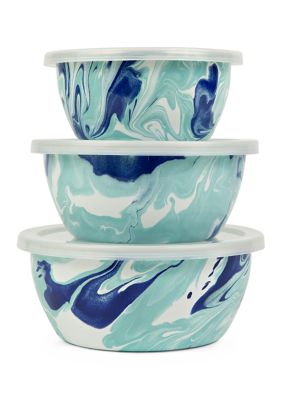 Set of 3 Lagoon Bowls With Lids