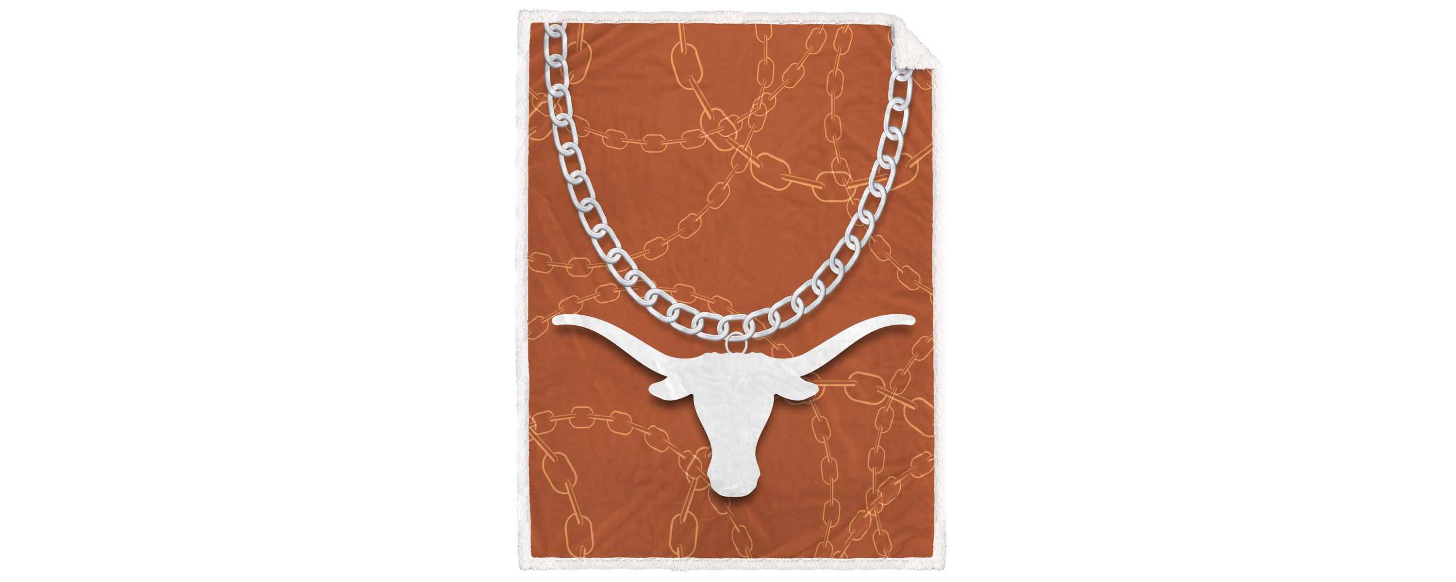 NCAA Texas Longhorns 60 x 80 Fan Chain Flannel Sherpa Blanket