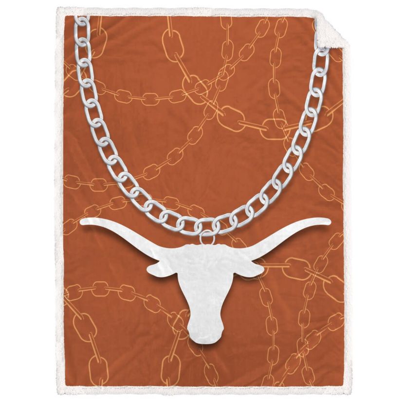 NCAA Texas Longhorns 60 x 80 Fan Chain Flannel Sherpa Blanket