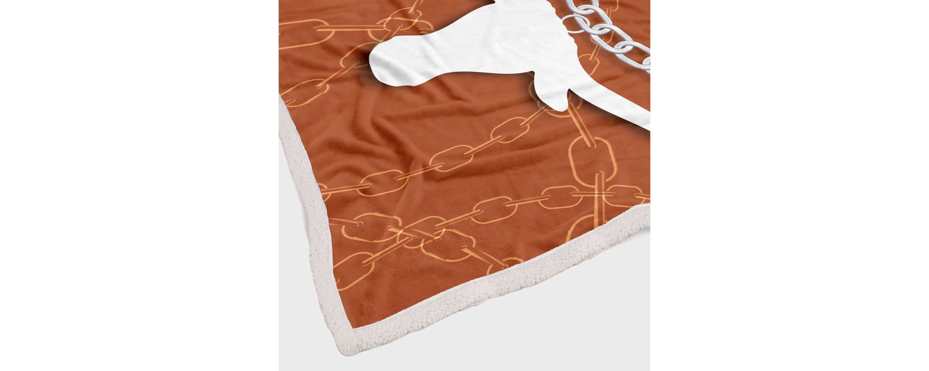 NCAA Texas Longhorns 60 x 80 Fan Chain Flannel Sherpa Blanket