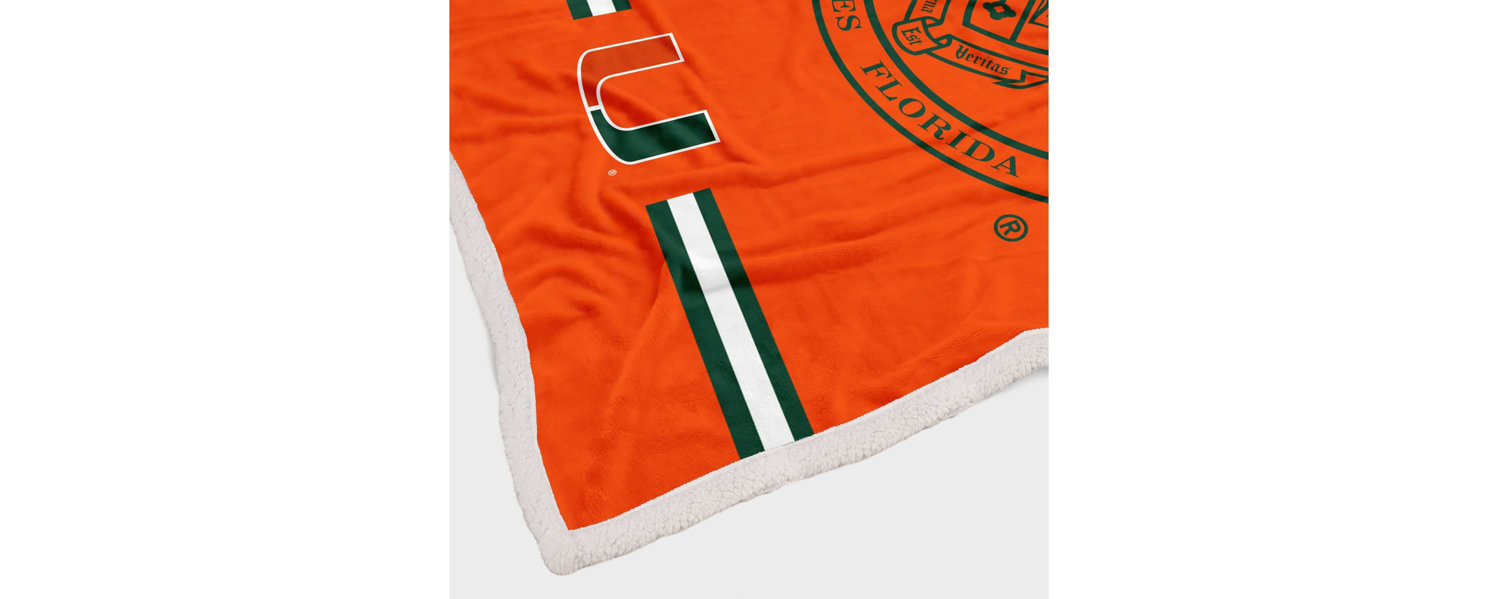 Miami (FL) Hurricanes NCAA Miami Hurricanes 60 x 80 University Seal Flannel Sherpa Blanket