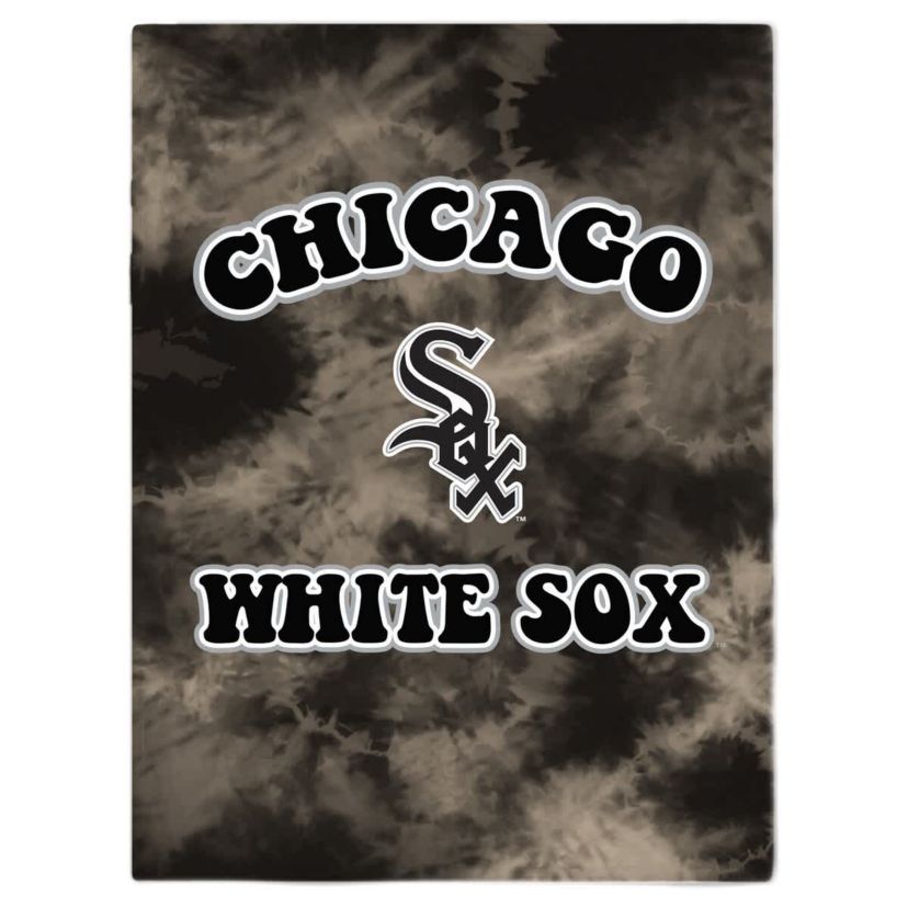 Chicago White Sox MLB Chicago Sox 60 x 80 Bubble Tie-Dye Flannel Sherpa Blanket