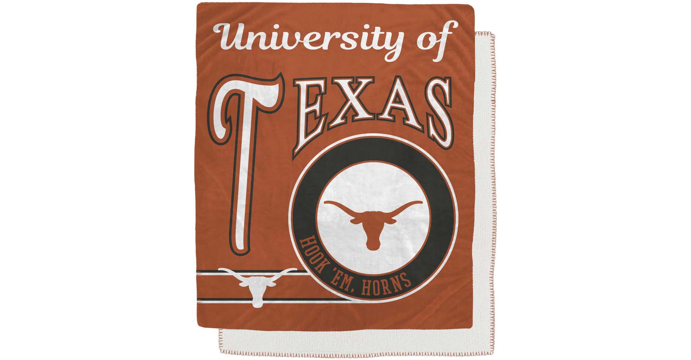 NCAA Texas Longhorns 50" x 60" Retro Emblem Flannel Fleece Sherpa Blanket