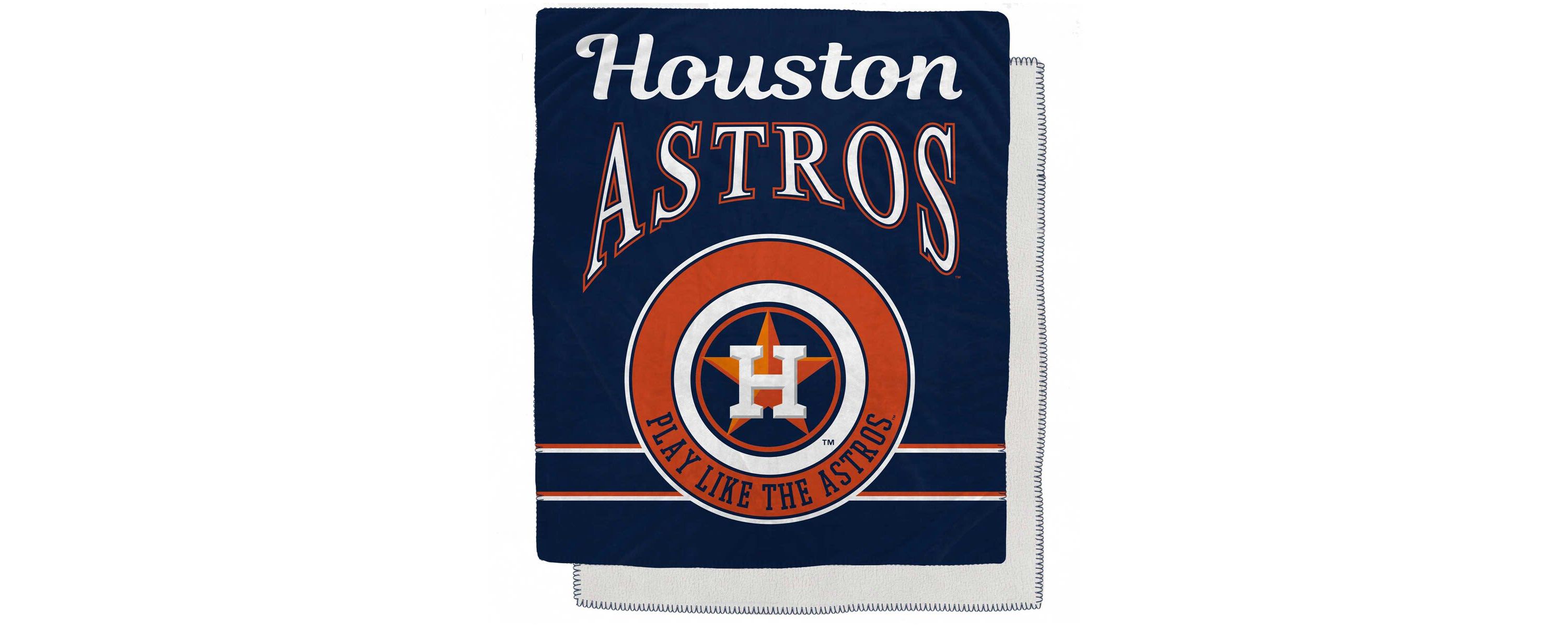 MLB Houston Astros 50" x 60" Retro Emblem Flannel Fleece Sherpa Blanket