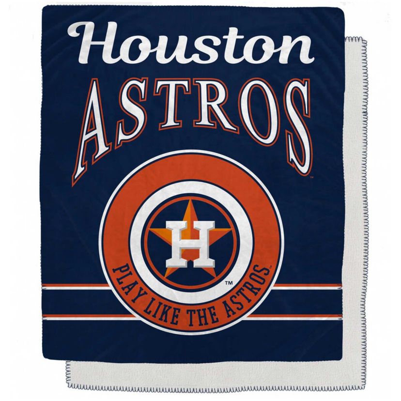 MLB Houston Astros 50" x 60" Retro Emblem Flannel Fleece Sherpa Blanket
