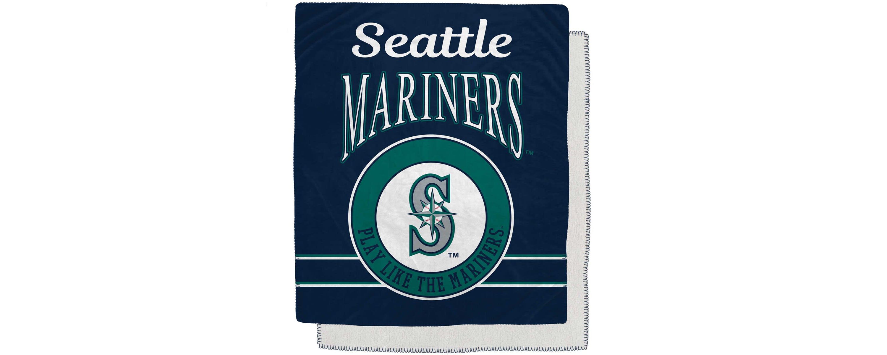 MLB Seattle Mariners 50" x 60" Retro Emblem Flannel Fleece Sherpa Blanket