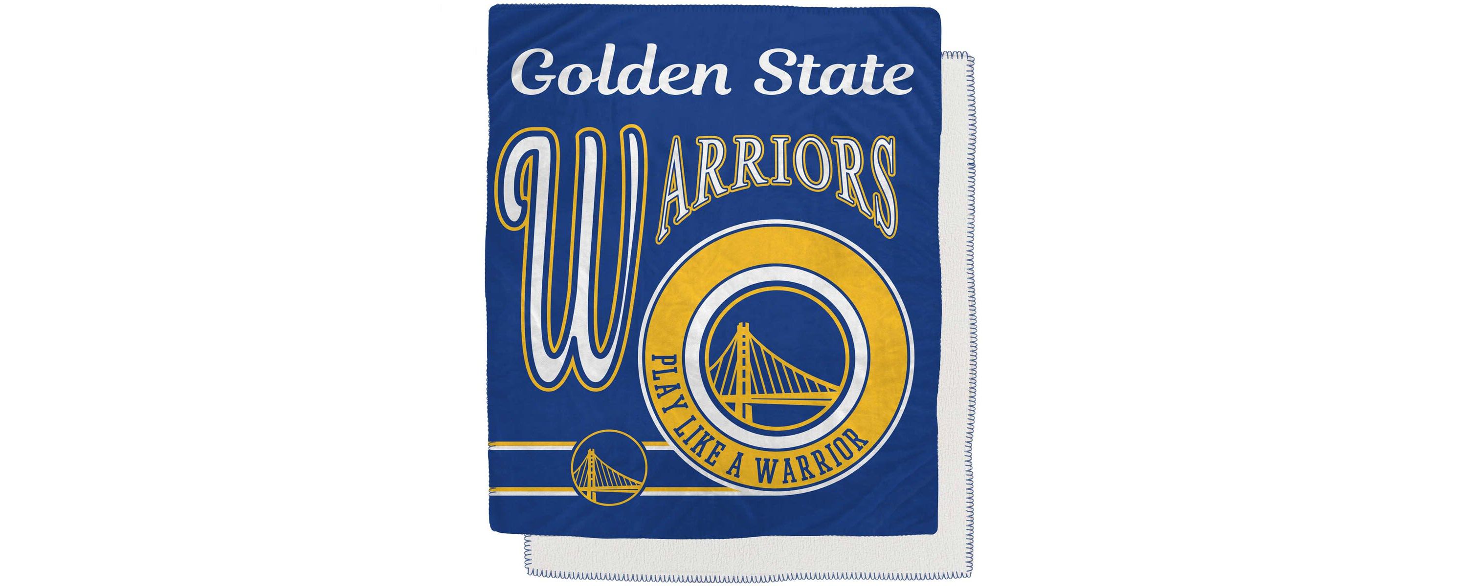 NBA Golden State Warriors 50" x 60" Retro Emblem Flannel Fleece Sherpa Blanket