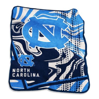 Logo Brands NCAA North Carolina Tar Heels 50" x 60" Swirl Raschel Throw Blanket, Blue