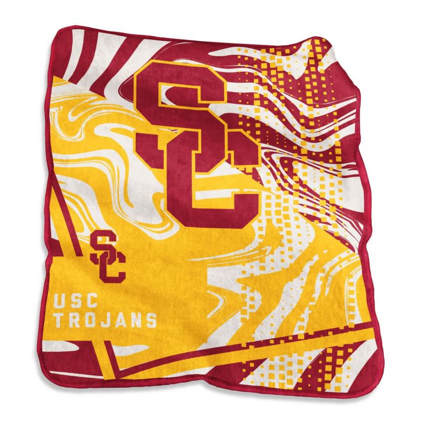 NCAA USC Trojans 50" x 60" Swirl Raschel Throw Blanket