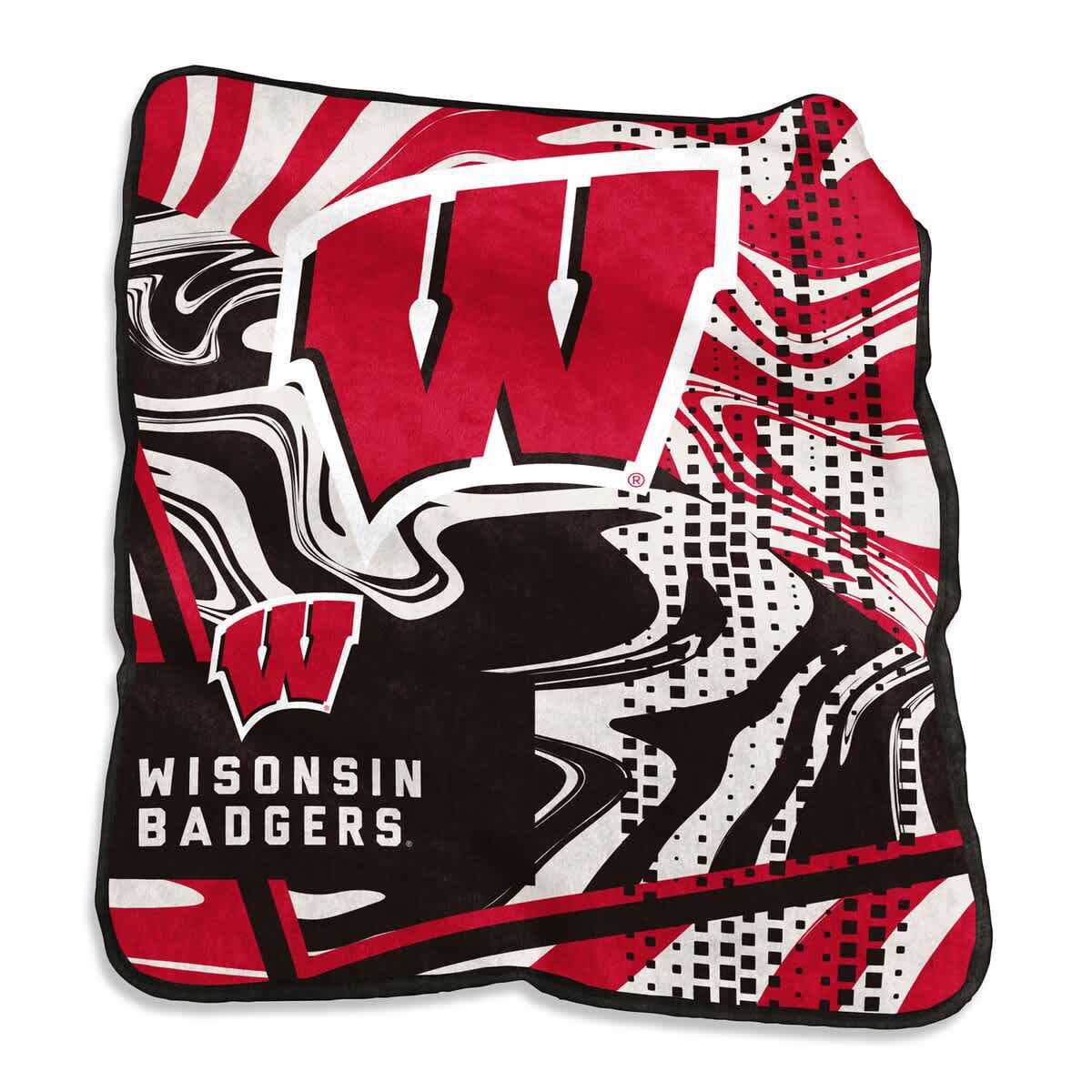 NCAA Wisconsin Badgers 50" x 60" Swirl Raschel Throw Blanket
