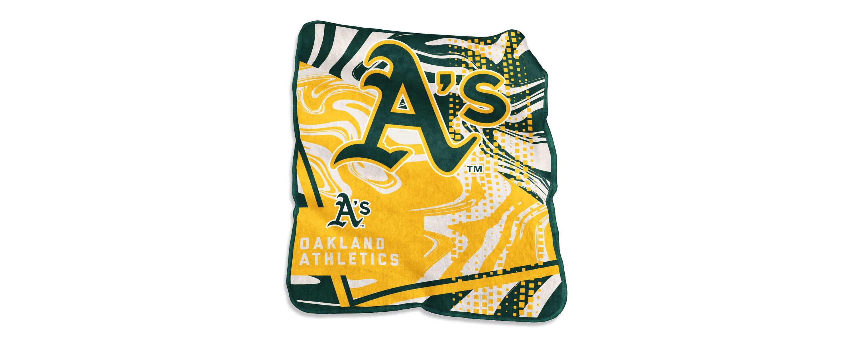 MLB Oakland Athletics 50" x 60" Swirl Raschel Throw Blanket
