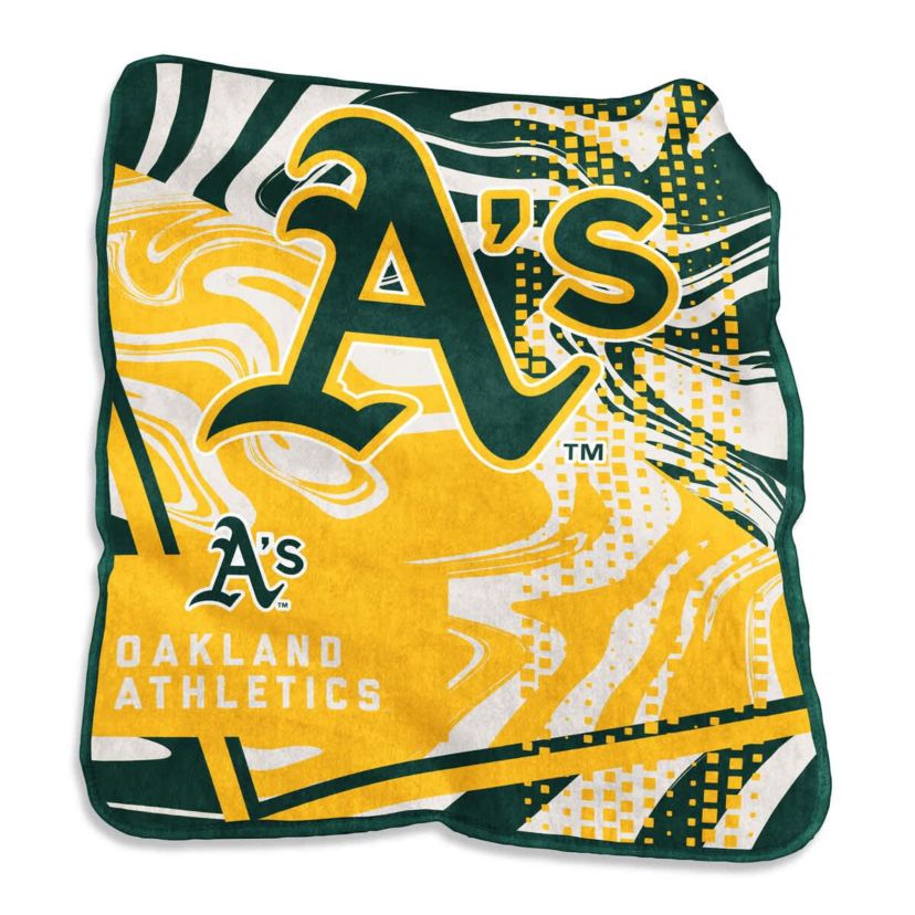MLB Oakland Athletics 50" x 60" Swirl Raschel Throw Blanket
