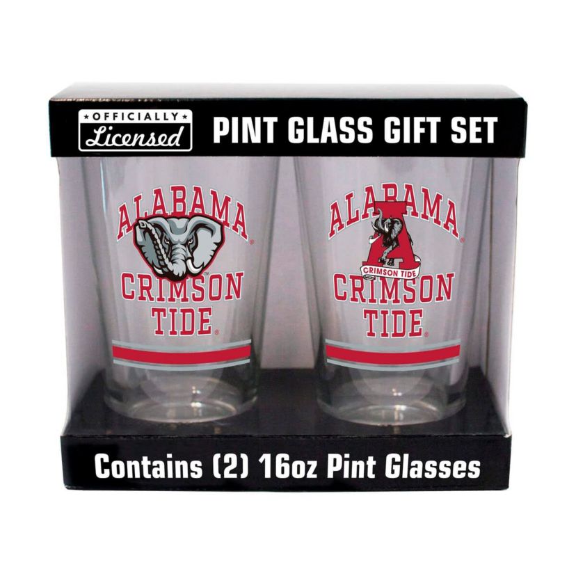 Alabama Crimson Tide NCAA Alabama Tide 16oz. Pint Glass Two Pack
