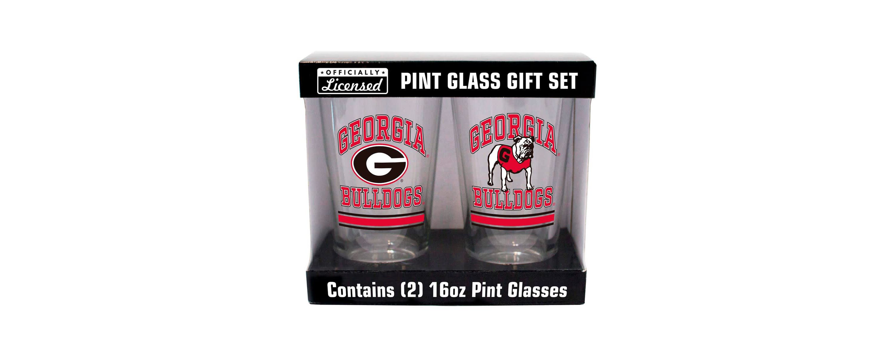 NCAA Georgia Bulldogs 16oz. Pint Glass Two Pack