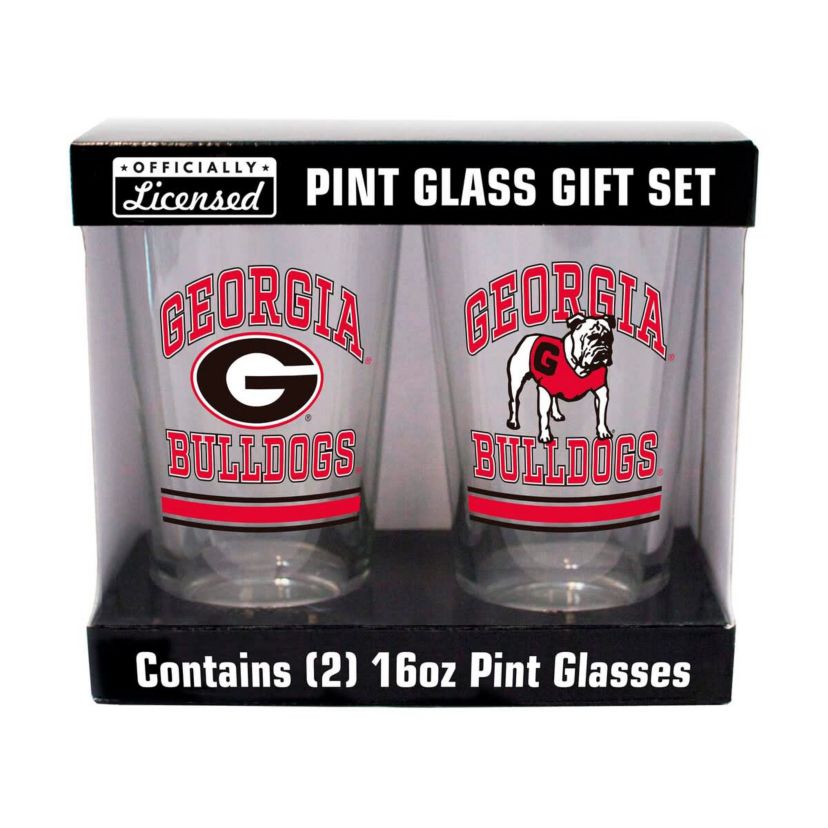 NCAA Georgia Bulldogs 16oz. Pint Glass Two Pack