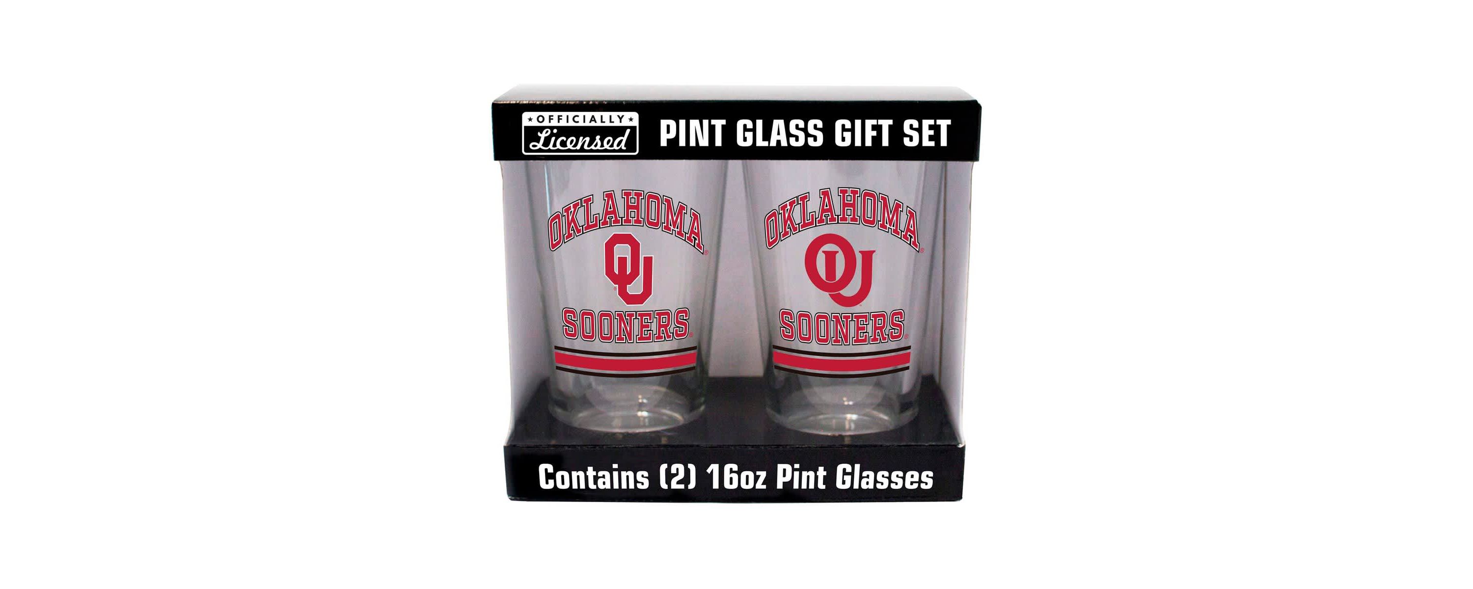 NCAA Oklahoma Sooners 16oz. Pint Glass Two Pack