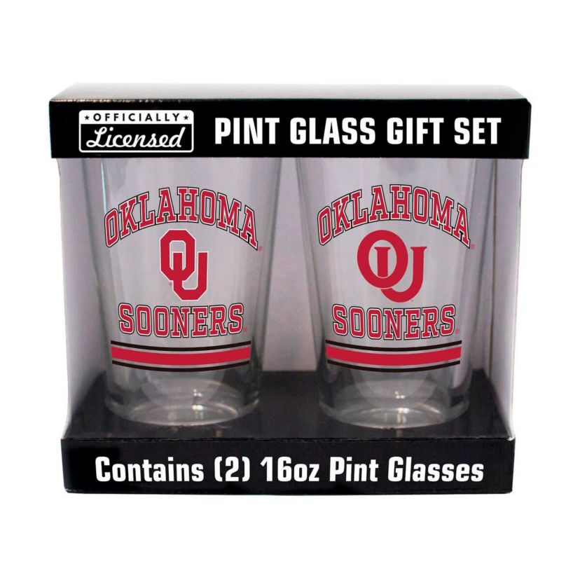 NCAA Oklahoma Sooners 16oz. Pint Glass Two Pack