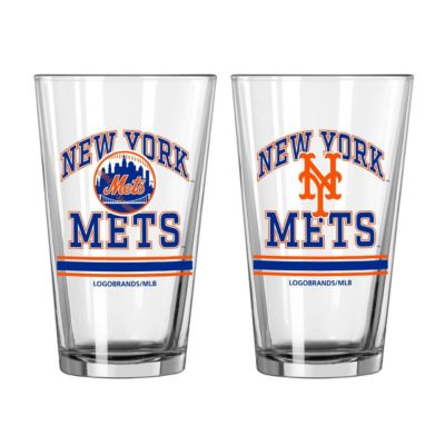Logo Brands MLB New York Mets 16oz. Pint Glass Two Pack