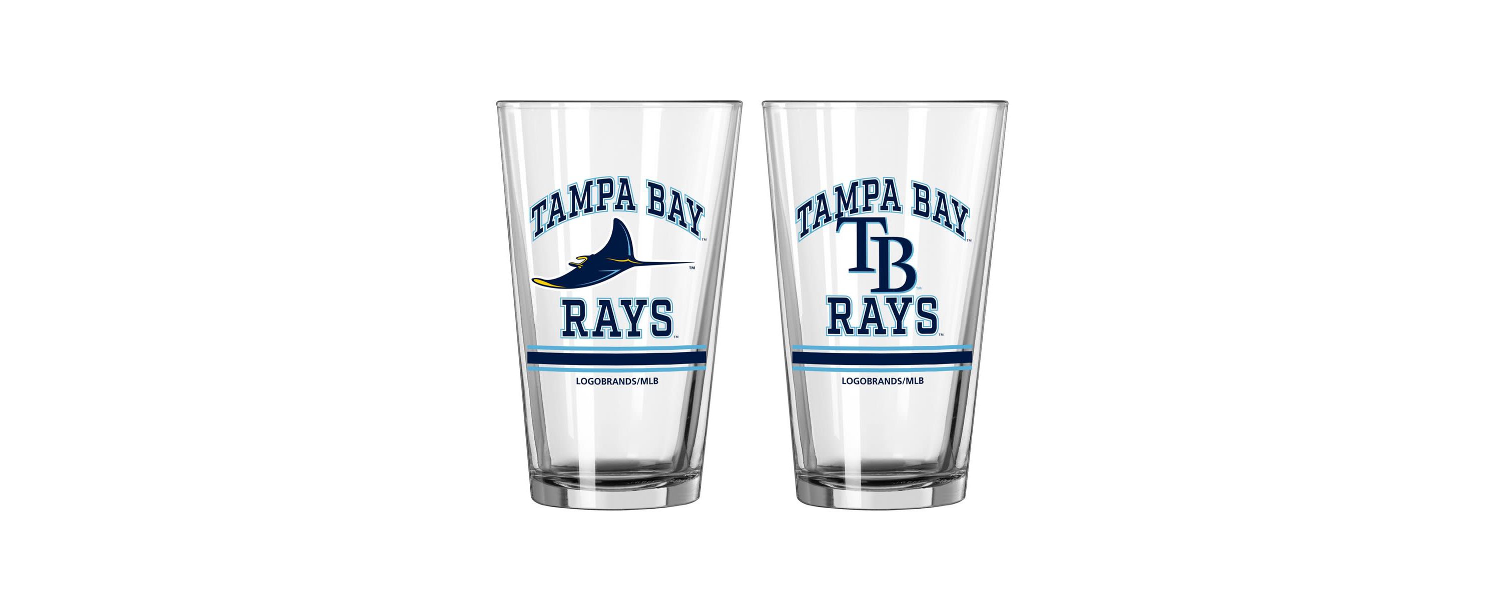 MLB Tampa Bay Rays 16oz. Pint Glass Two Pack